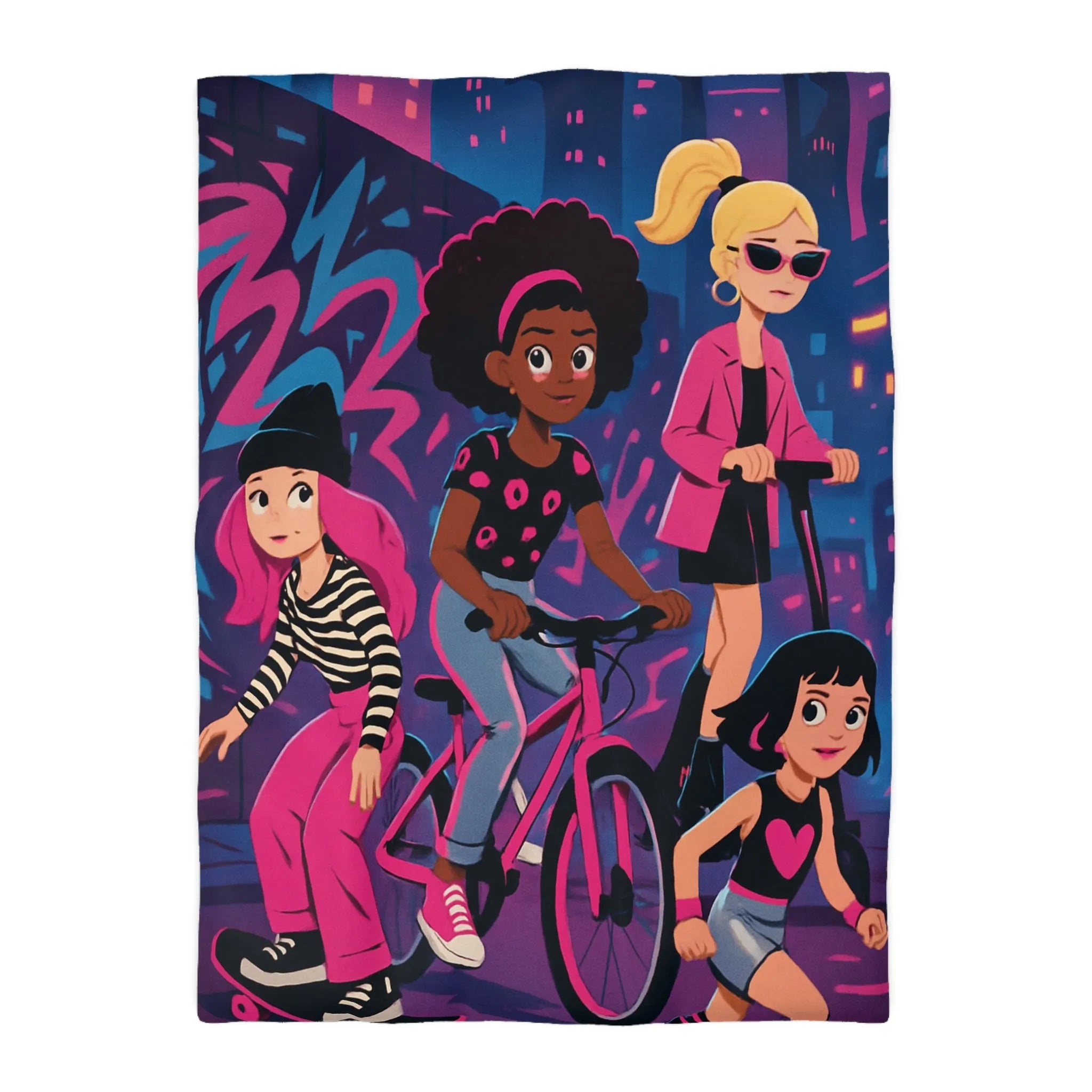 Housse de Couette Microfibre Art Graphique Contemporain Style Décoratif Chambre Tendance