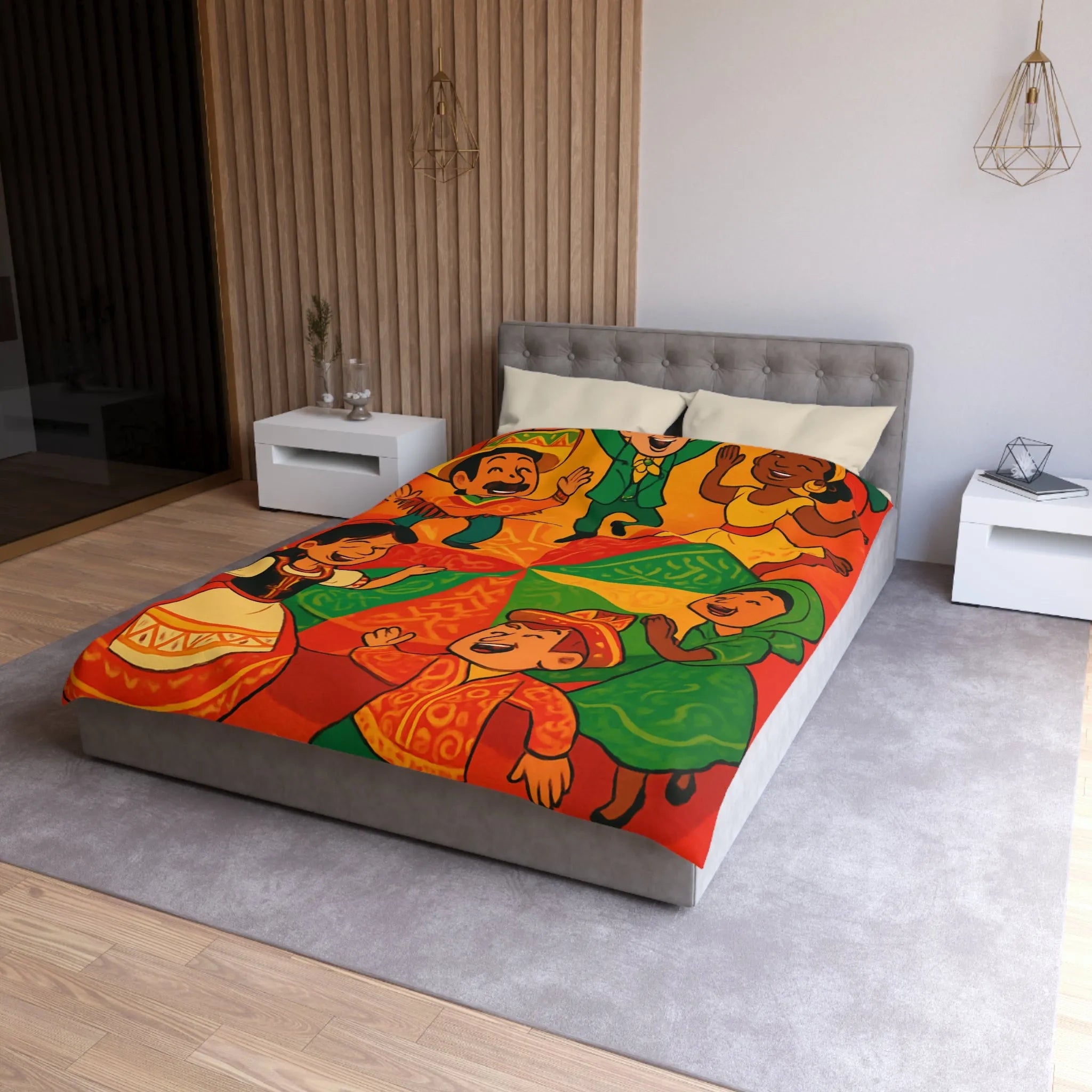 Décorez votre chambre avec une housse de couette aux motifs culturels vibrants et festifs