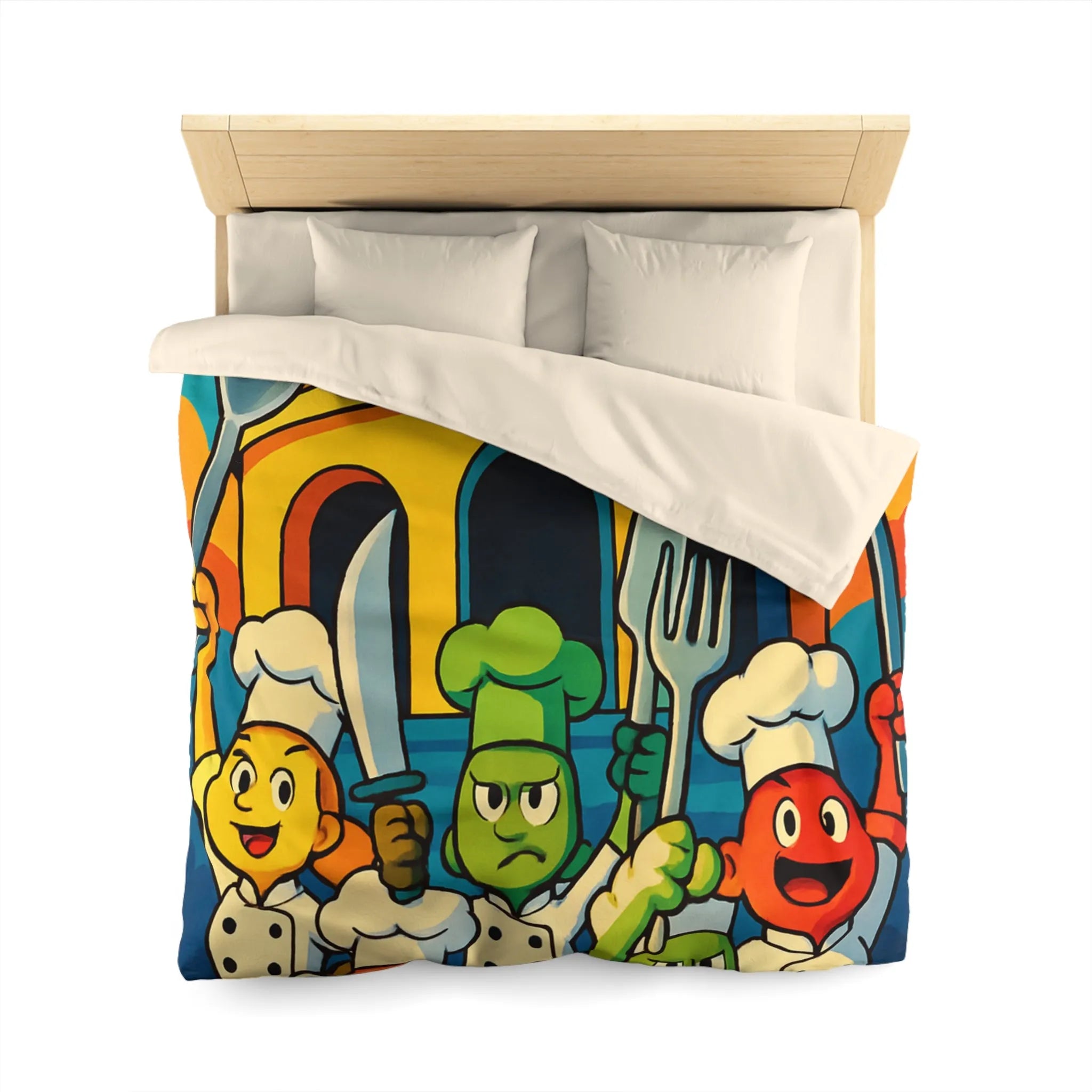 Housse de Couette Microfibre Art Graphique Contemporain Style Décoratif Chambre Tendance