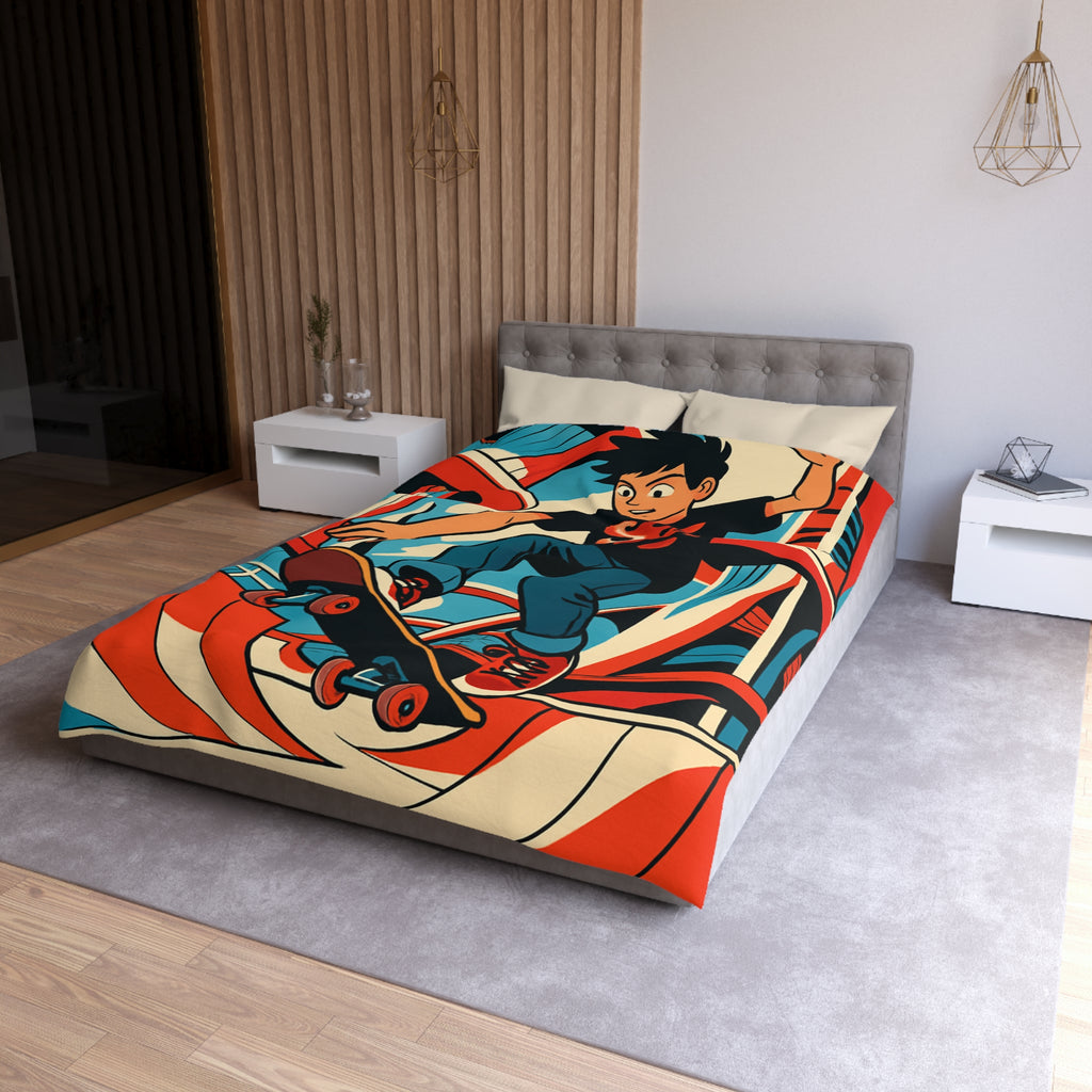 Housse de Couette Microfibre Motif Créatif Original Style Contemporain Chambre Élégante