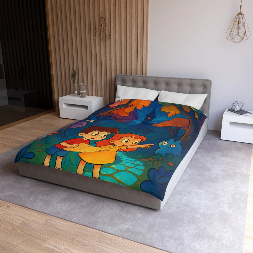 Housse de Couette Microfibre Illustration Unique Design Moderne Décoration Intérieure Raffinée