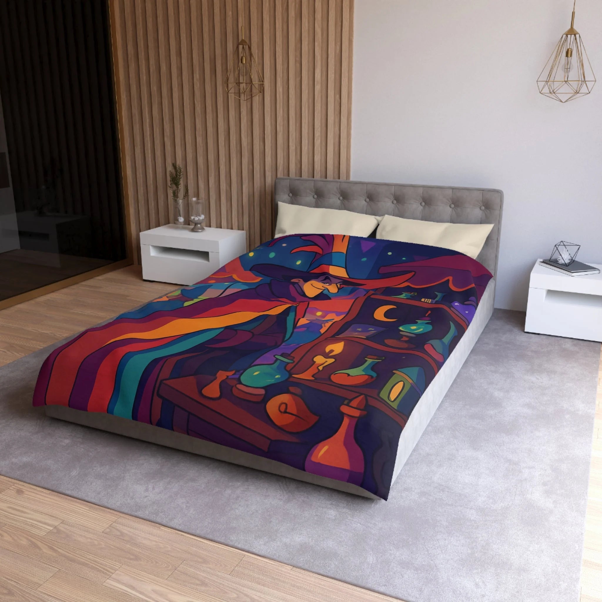 Housse de Couette Microfibre Motif Créatif Original Style Contemporain Chambre Élégante