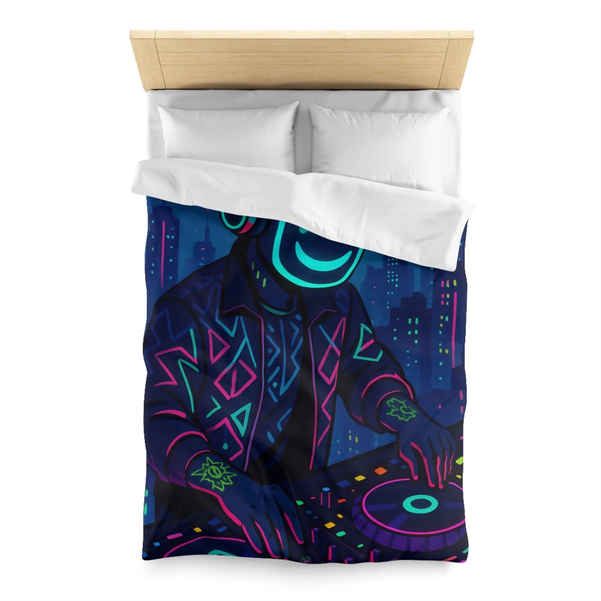 Housse de Couette Microfibre Motif Créatif Original Style Contemporain Chambre Élégante