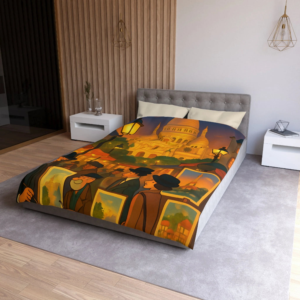 Housse de Couette Microfibre Illustration Unique Design Moderne Décoration Intérieure Raffinée