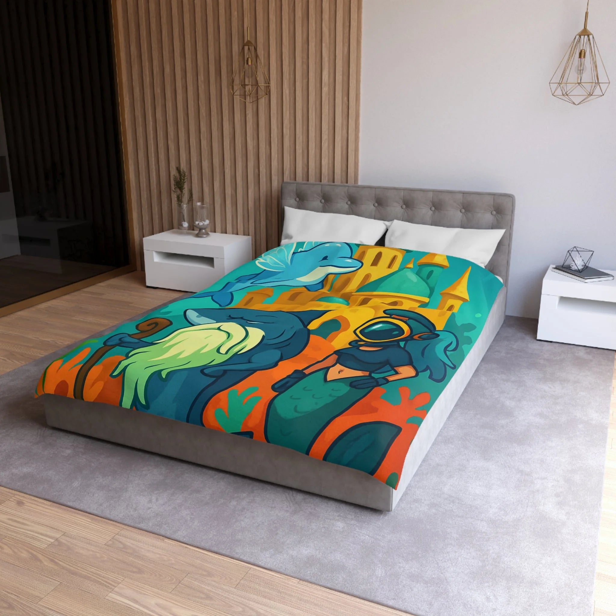 Housse de Couette Microfibre Création Artistique Moderne Design Exclusif Décoration Chambre