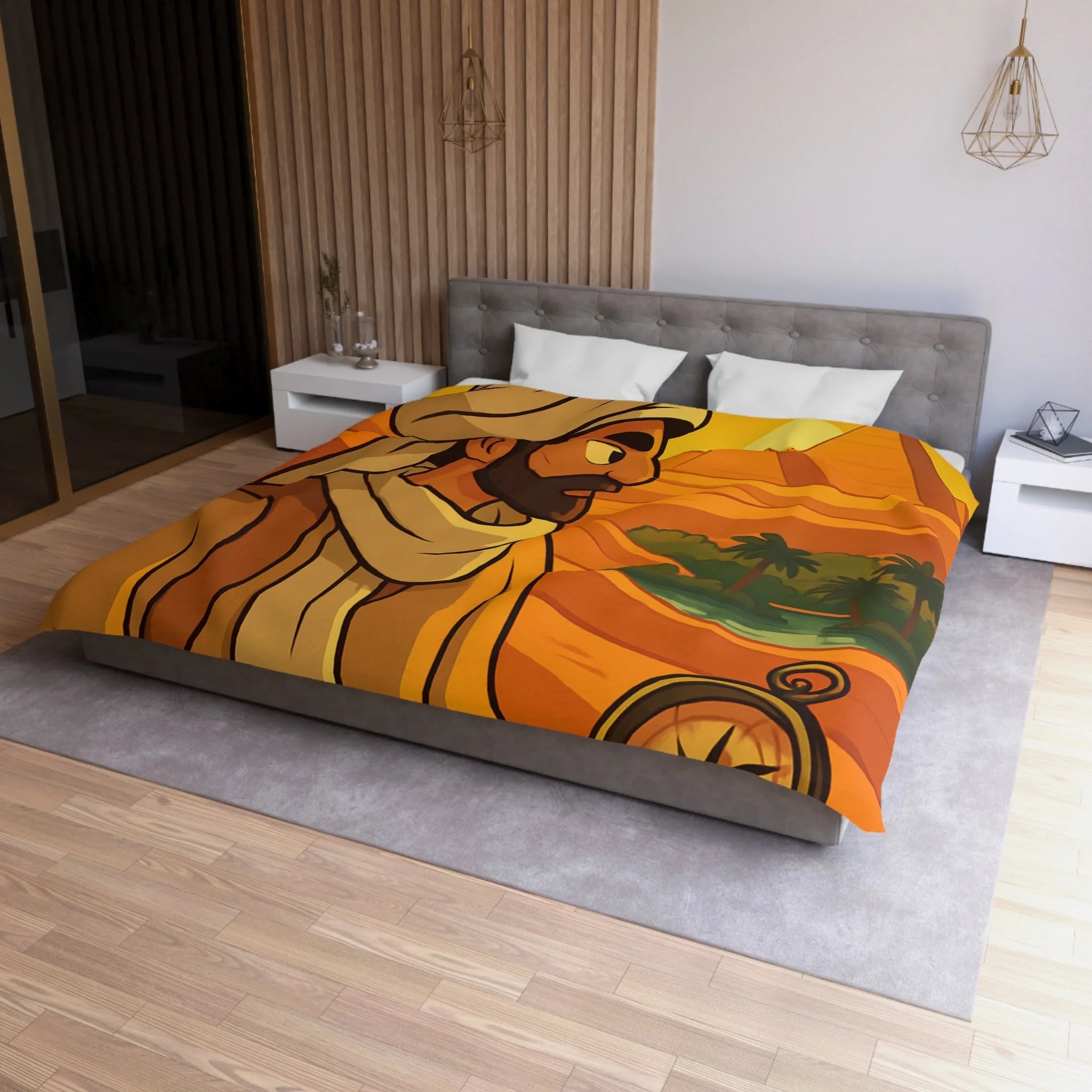 Housse de Couette Microfibre Illustration Unique Design Moderne Décoration Intérieure Raffinée