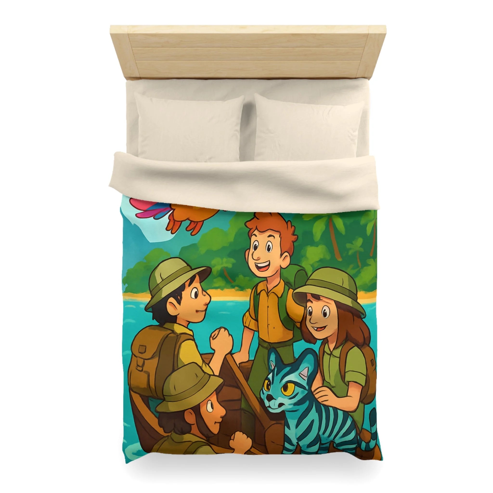 Housse de Couette Microfibre Design Artistique Moderne Décoration Chambre Confort Premium
