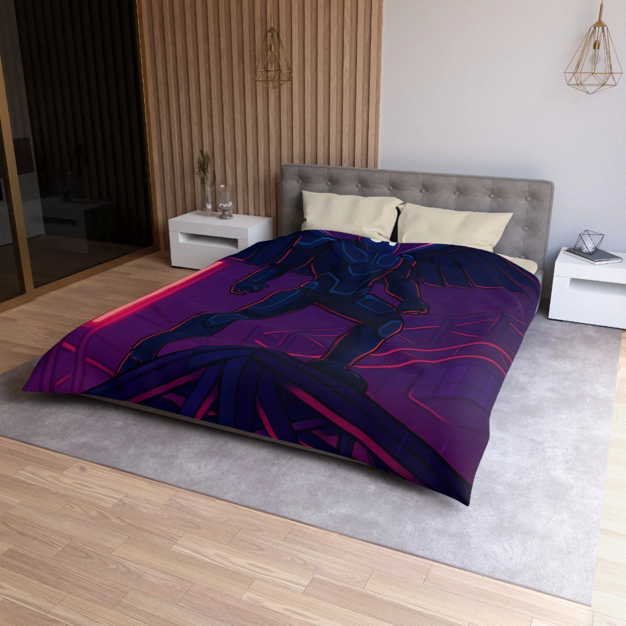 Housse de Couette Microfibre Design Artistique Moderne Décoration Chambre Confort Premium