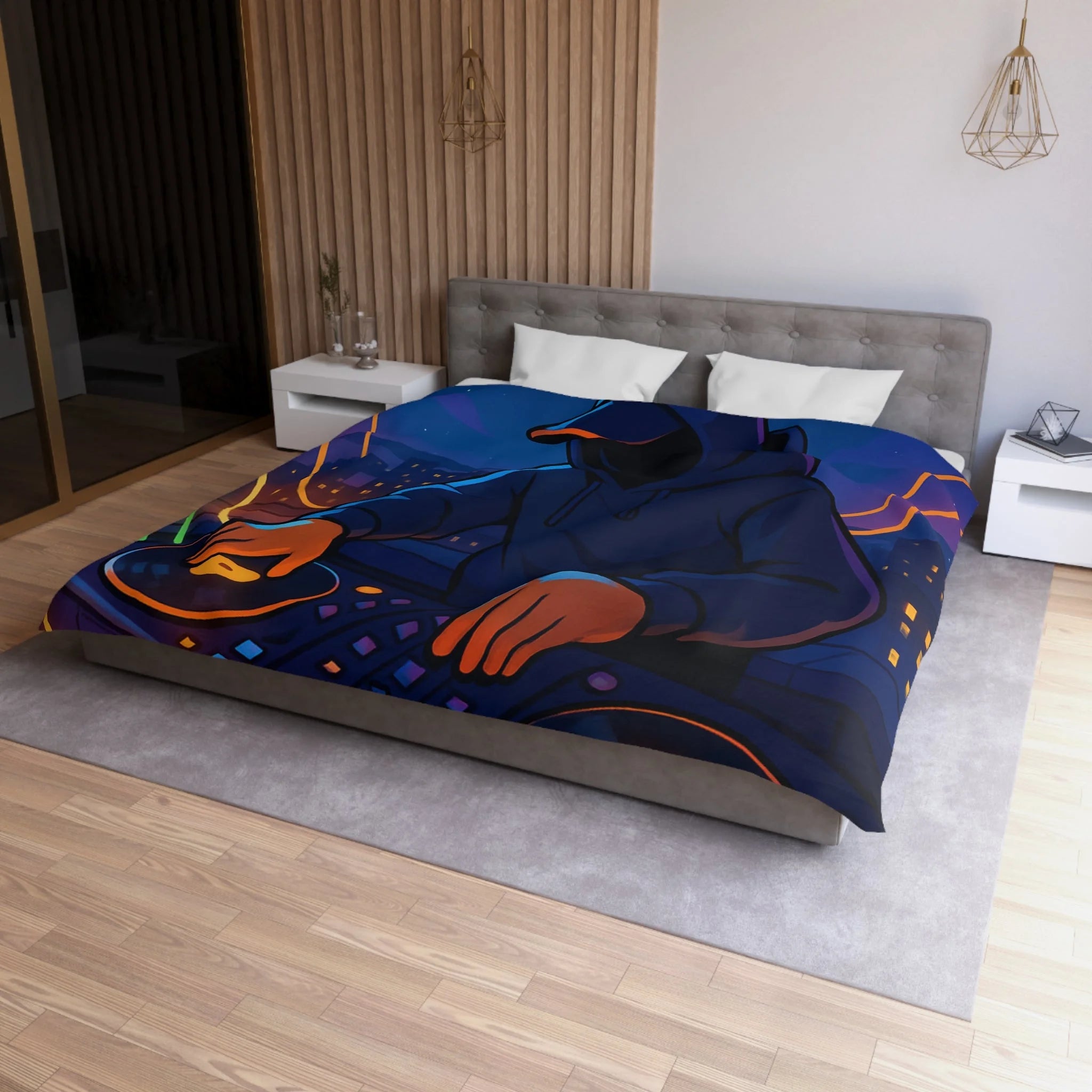 Housse de Couette Microfibre Design Artistique Moderne Décoration Chambre Confort Premium