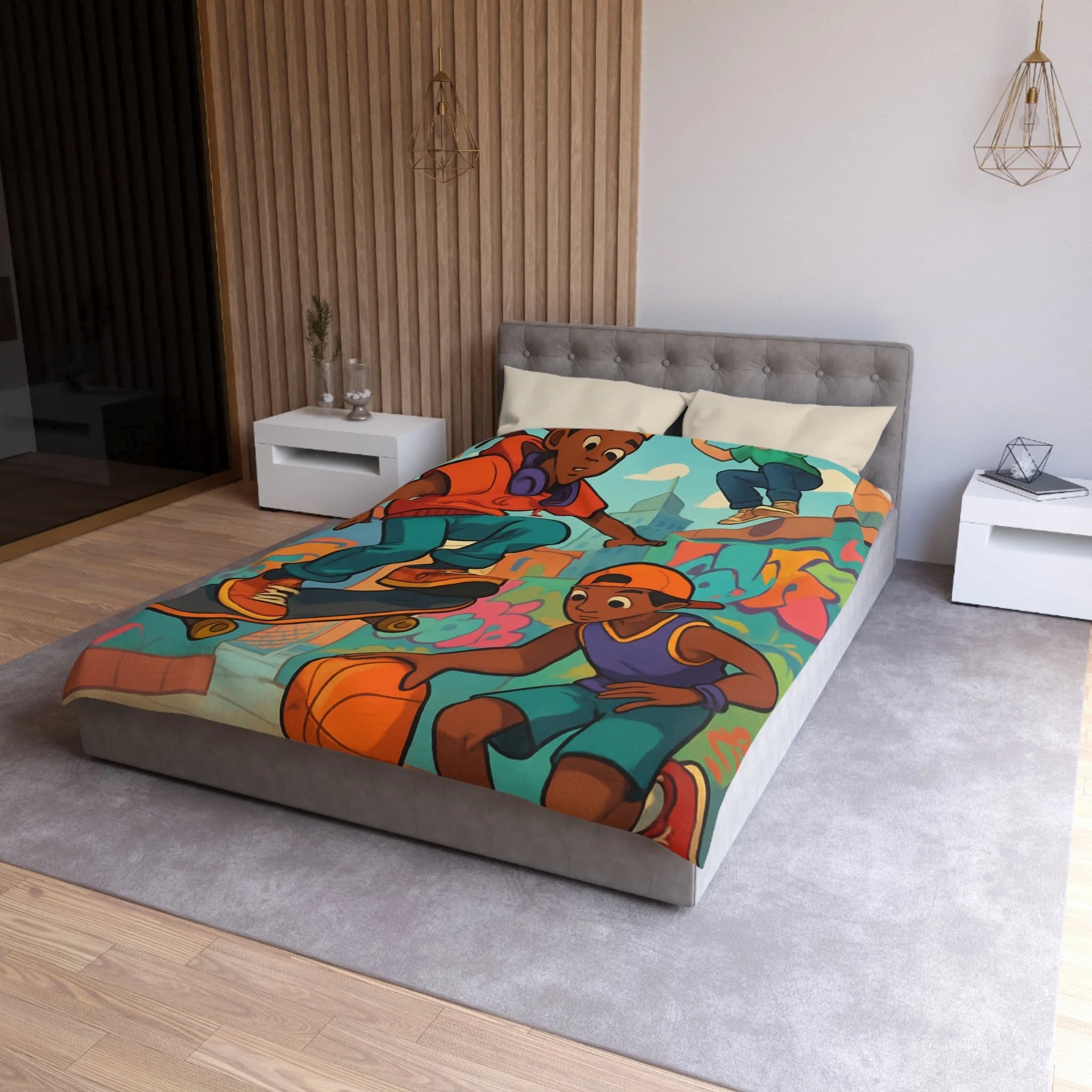 Housse de Couette Microfibre Création Artistique Moderne Design Exclusif Décoration Chambre