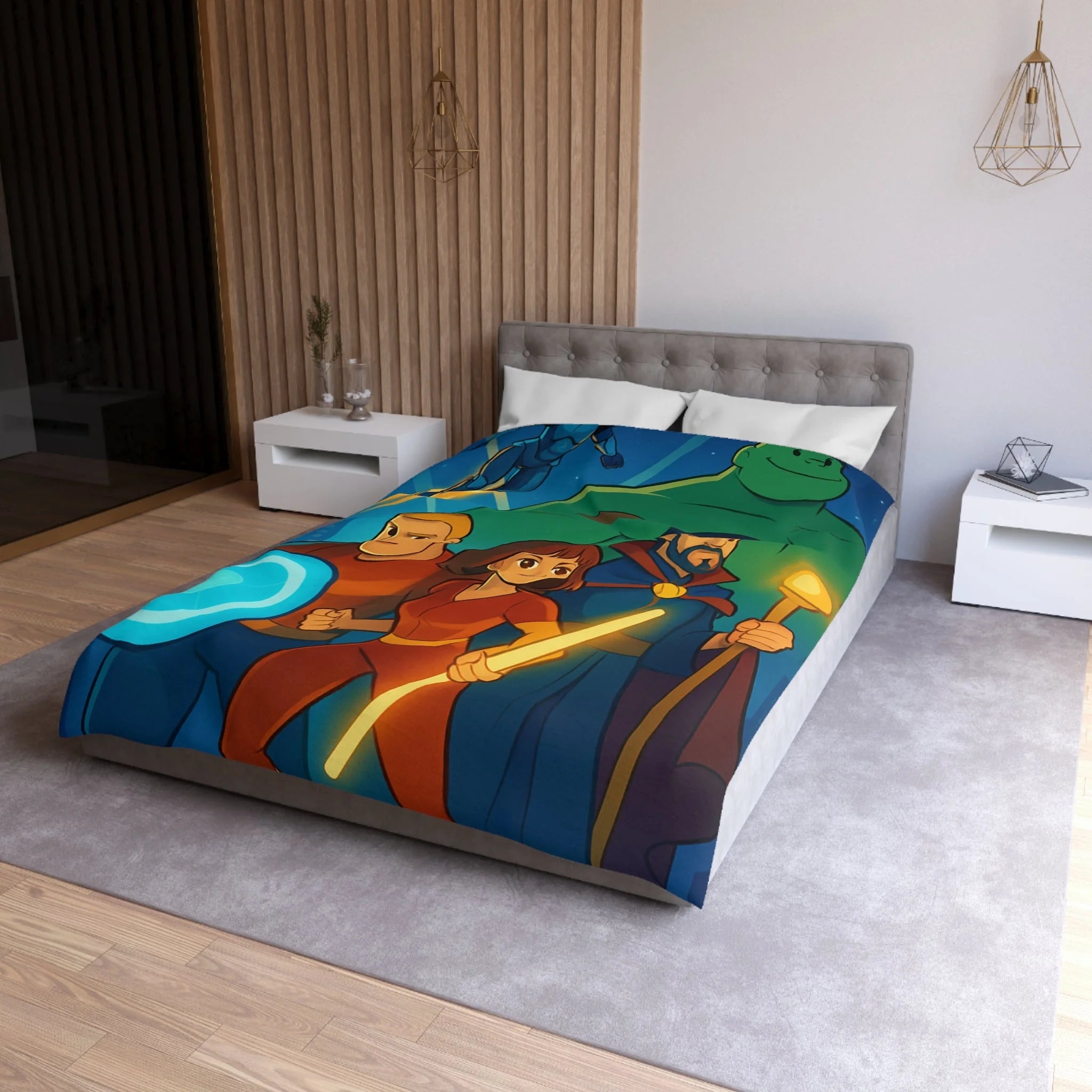 Housse de Couette Microfibre Design Artistique Moderne Décoration Chambre Confort Premium