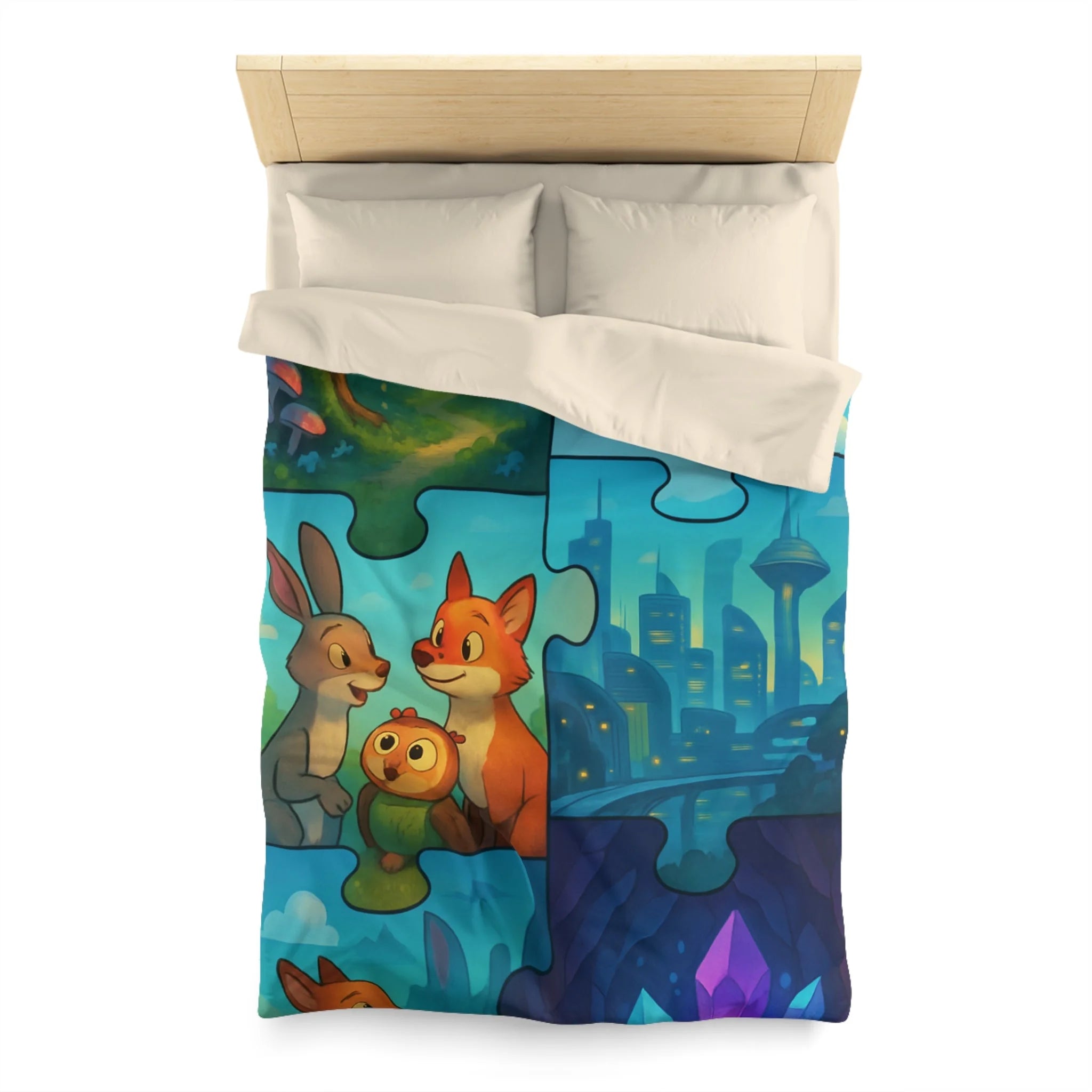 Housse de Couette Microfibre Design Artistique Moderne Décoration Chambre Confort Premium