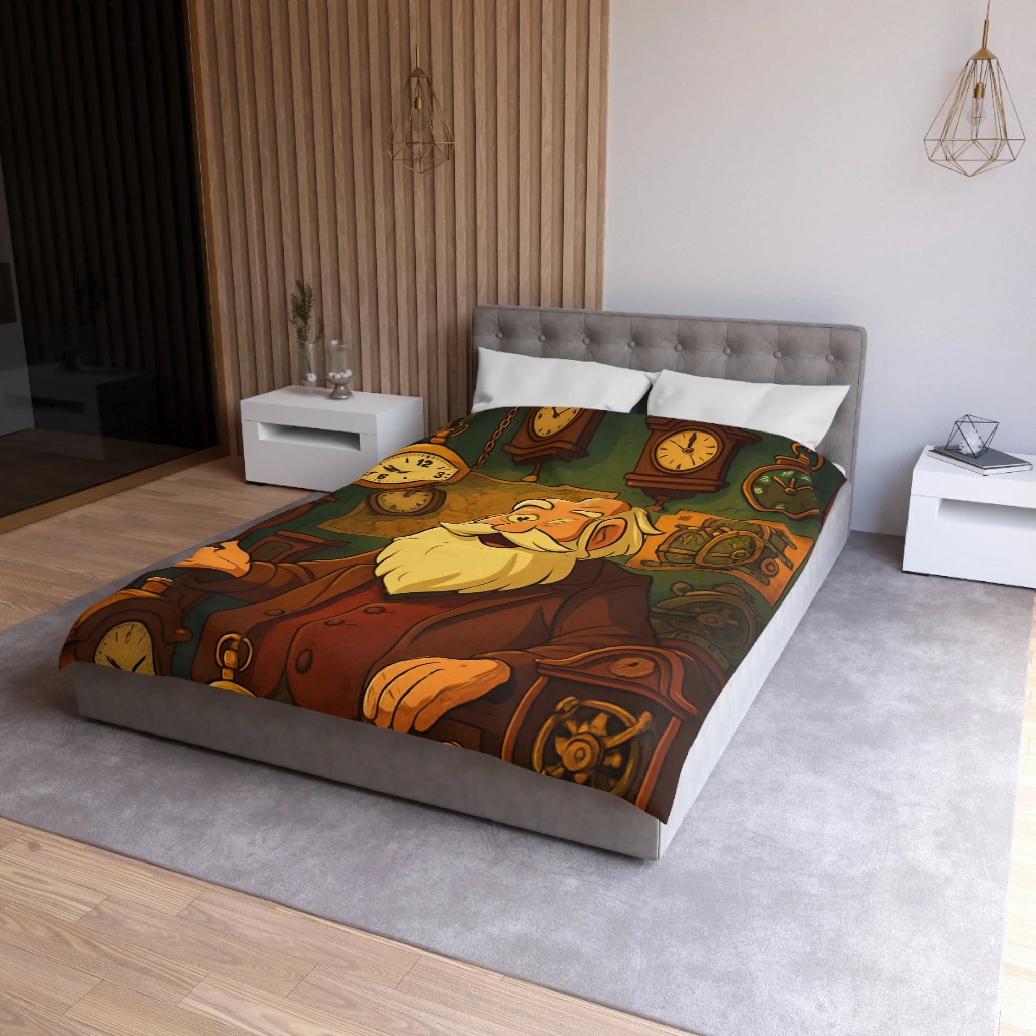 Housse de Couette Microfibre Illustration Unique Design Moderne Décoration Intérieure Raffinée