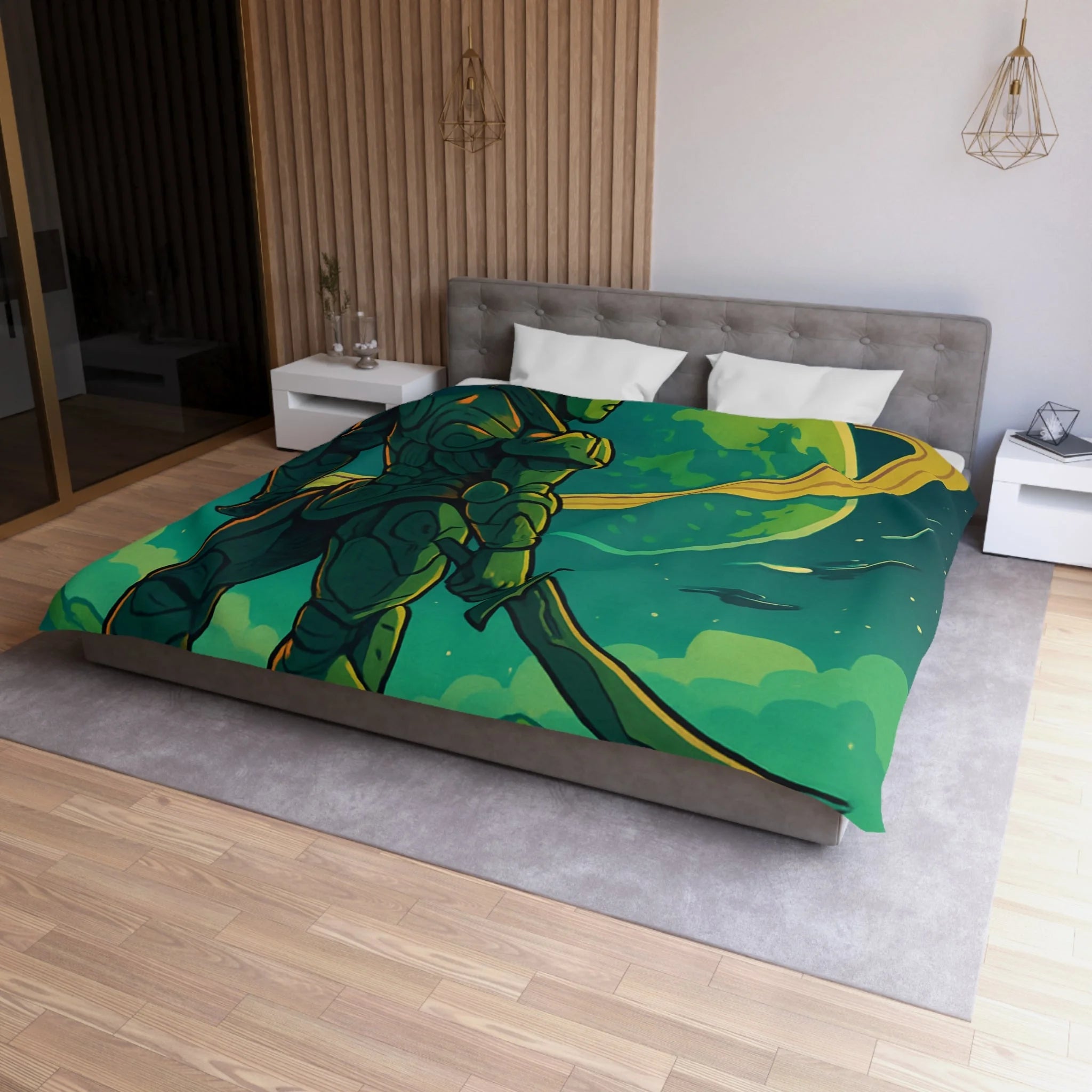 Housse de Couette Microfibre Design Artistique Moderne Décoration Chambre Confort Premium