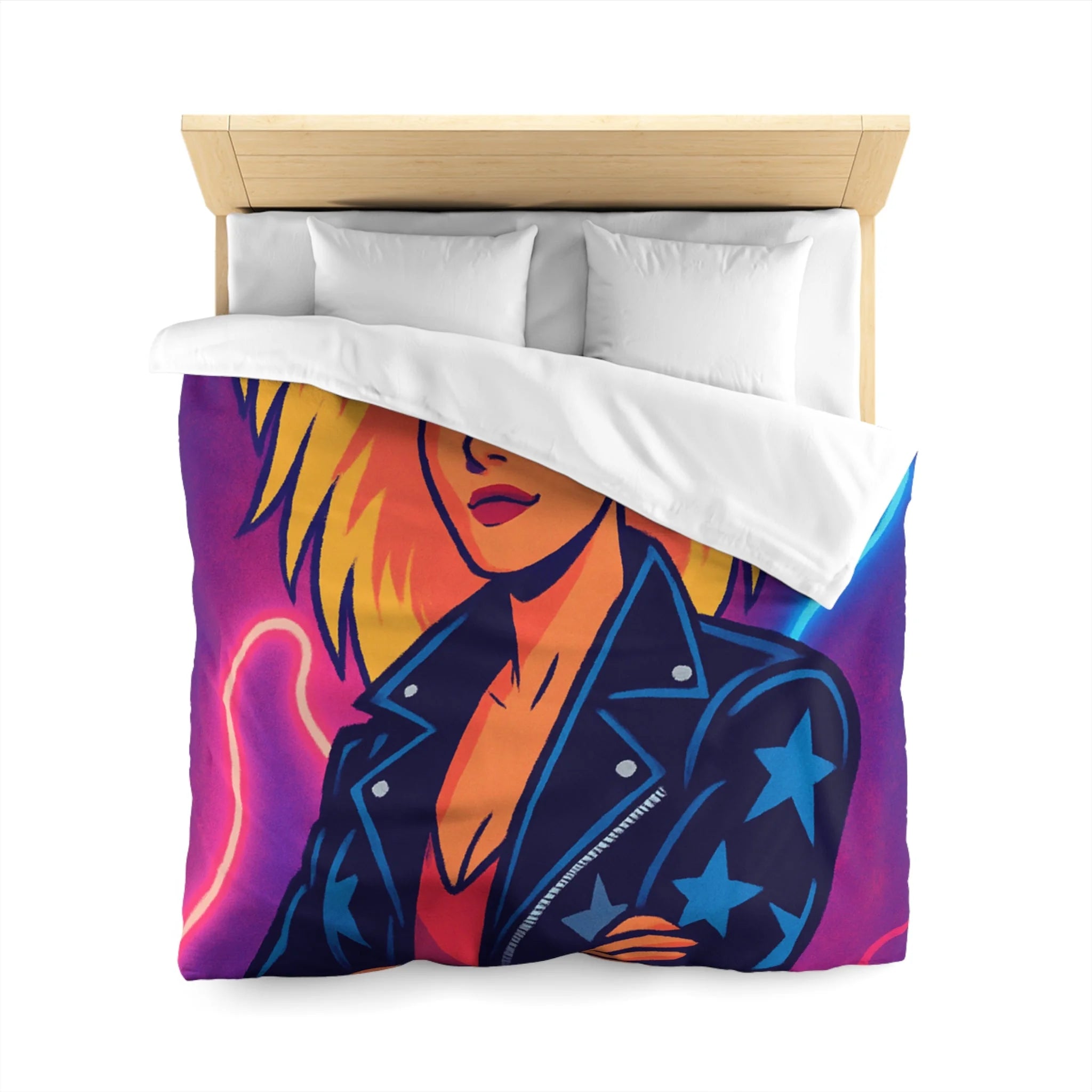 Housse de Couette Microfibre Design Artistique Moderne Décoration Chambre Confort Premium
