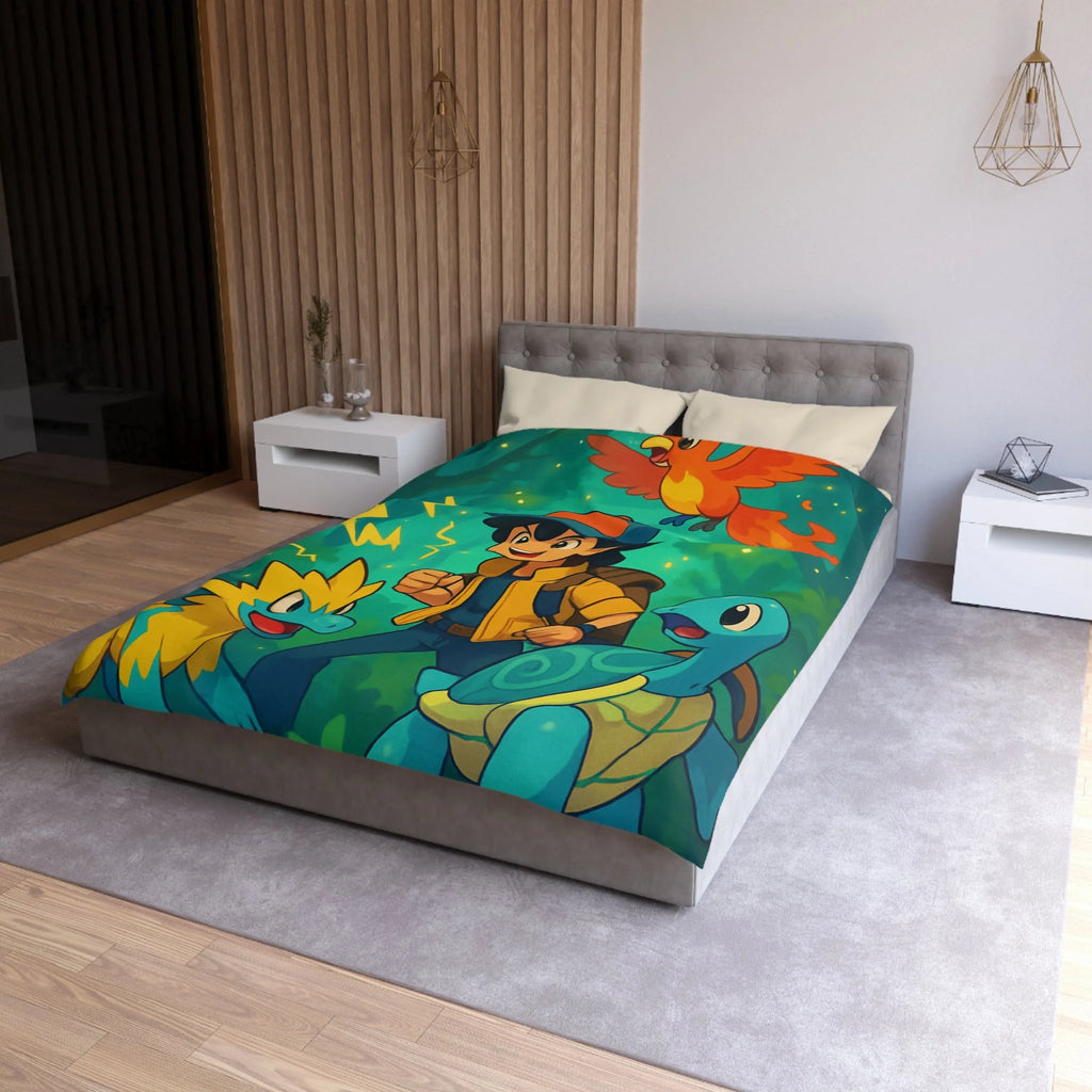 Housse de Couette Microfibre Motif Créatif Original Style Contemporain Chambre Élégante