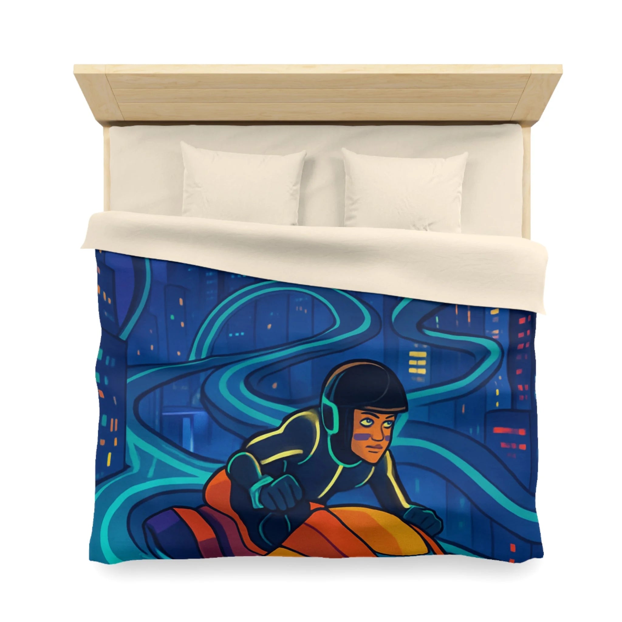Housse de Couette Microfibre Design Artistique Moderne Décoration Chambre Confort Doux Qualité Premium