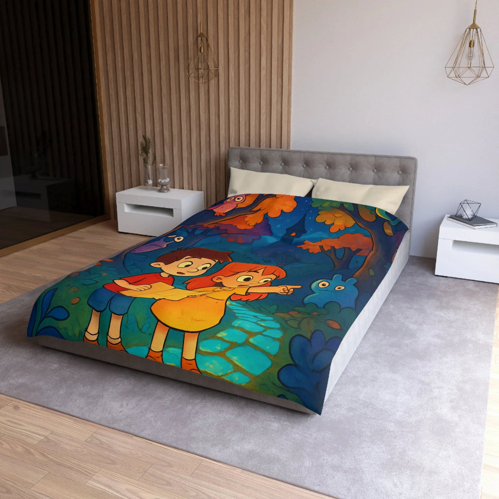 Housse de Couette Microfibre Illustration Unique Design Moderne Décoration Intérieure Raffinée