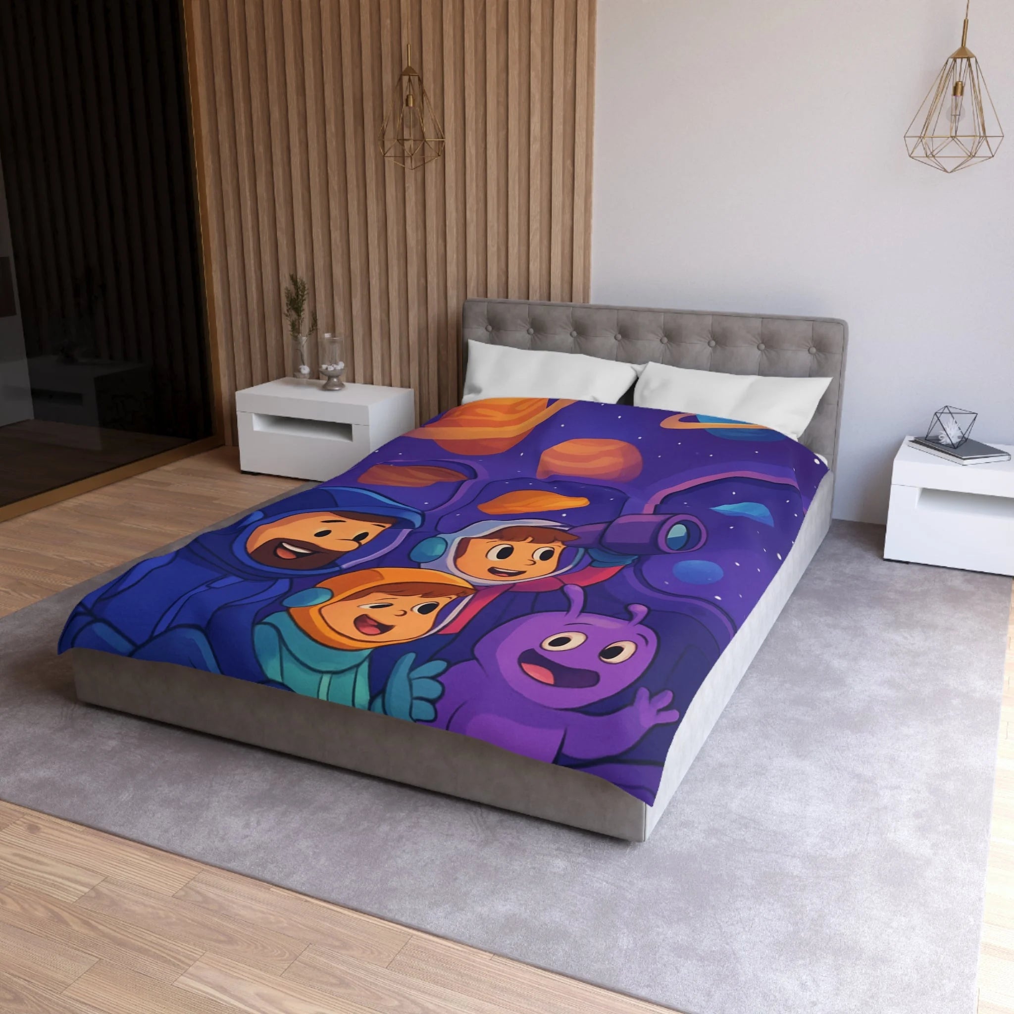 Housse de Couette Microfibre Motif Créatif Original Style Contemporain Chambre Élégante