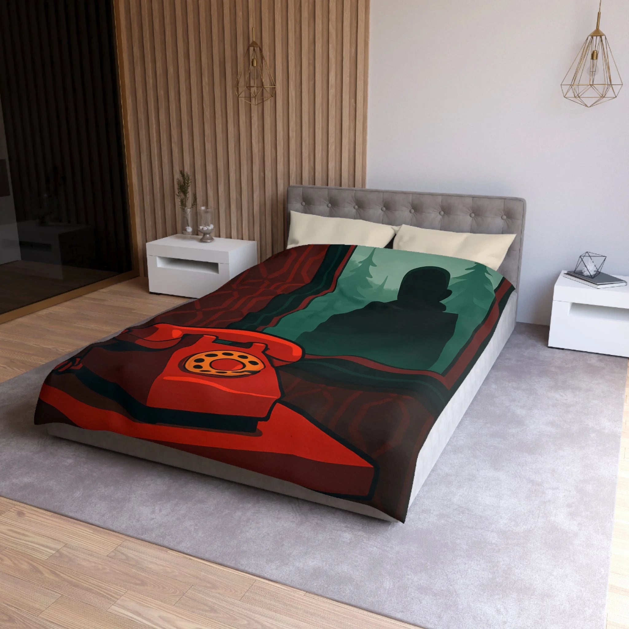Housse de Couette Microfibre Design Artistique Moderne Décoration Chambre Confort Premium