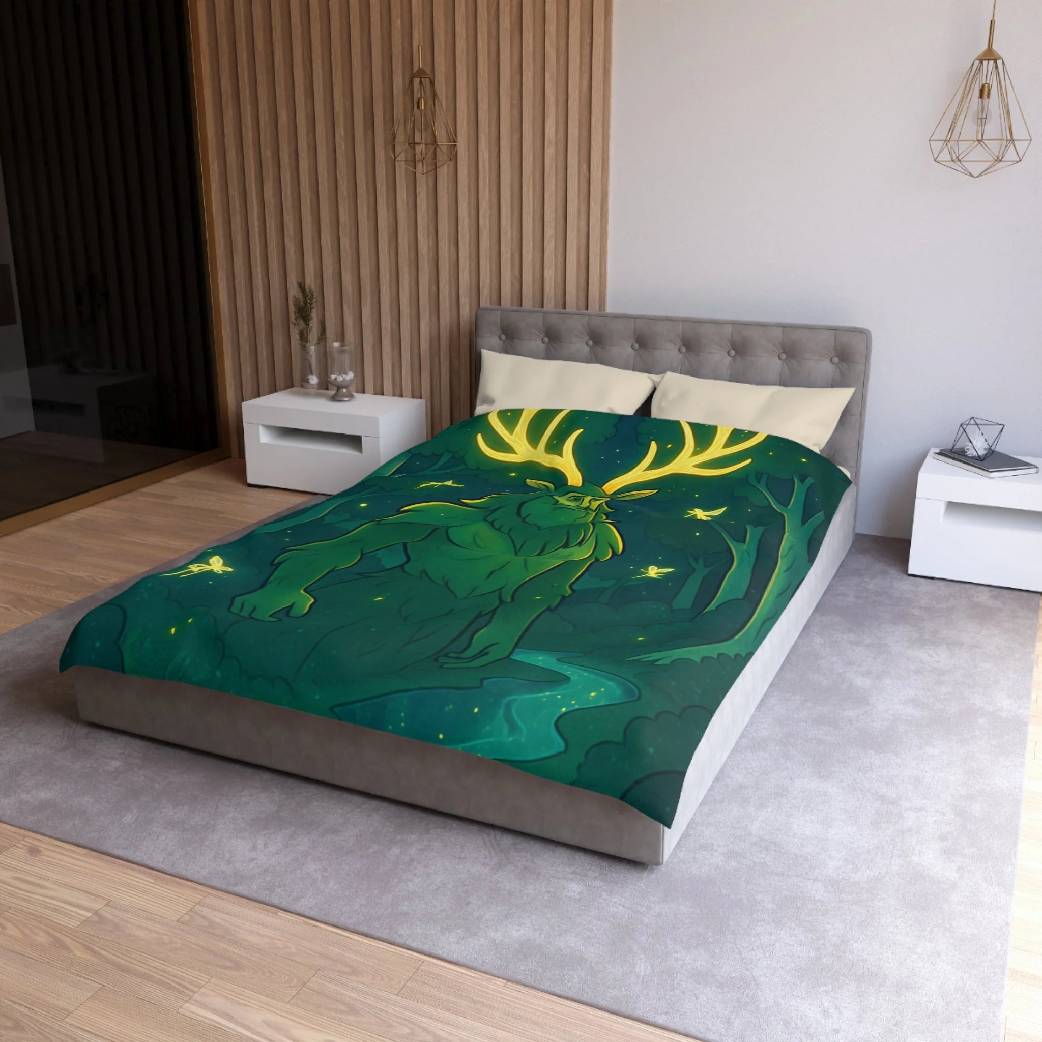 Housse de Couette Microfibre Illustration Unique Design Moderne Décoration Intérieure Raffinée