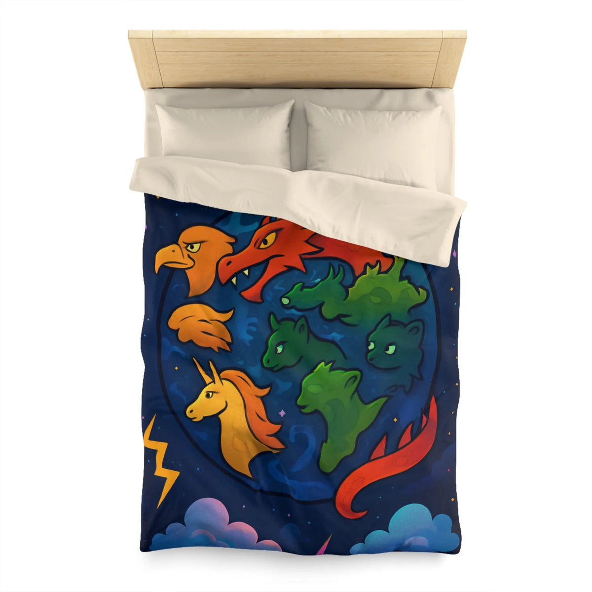 Housse de Couette Microfibre Illustration Unique Design Moderne Décoration Intérieure Raffinée