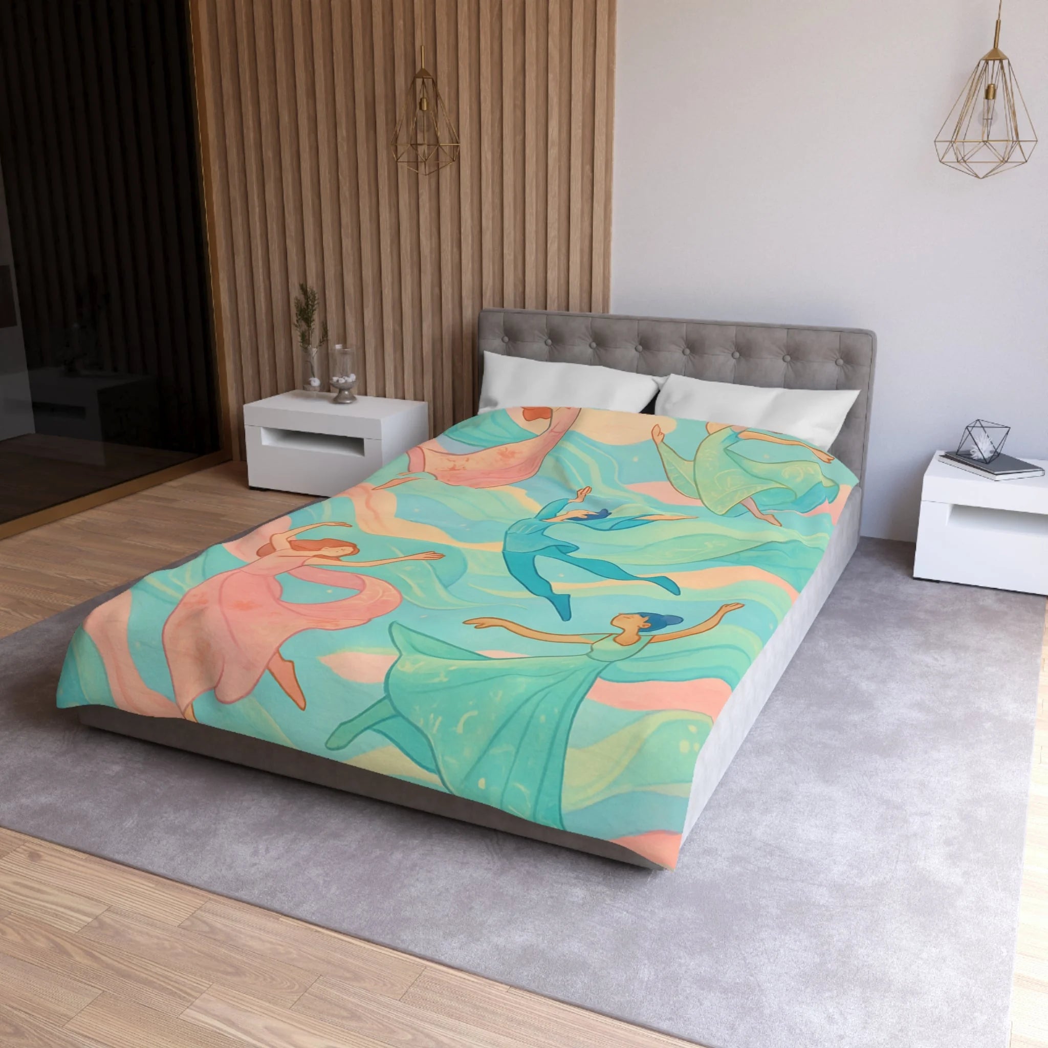Housse de Couette Microfibre Illustration Unique Design Moderne Décoration Intérieure Raffinée
