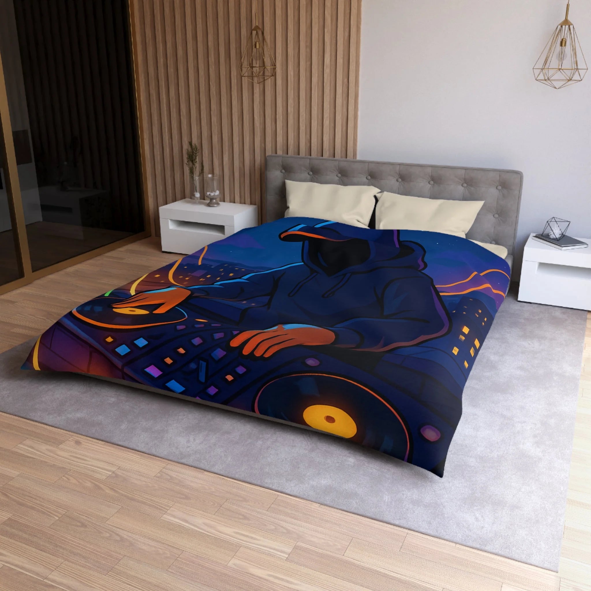 Housse de Couette Microfibre Design Artistique Moderne Décoration Chambre Confort Premium