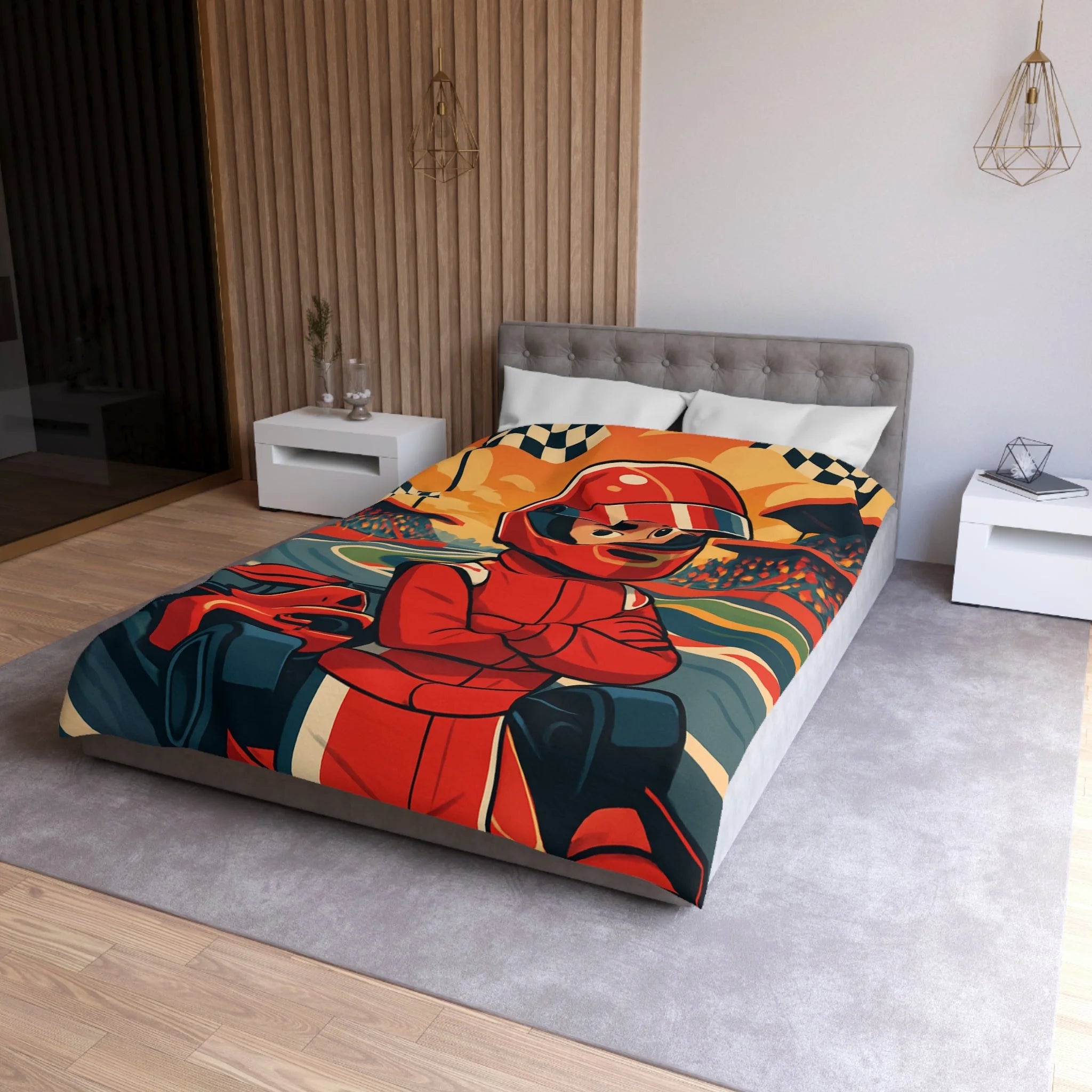 Housse de Couette Microfibre Illustration Unique Design Moderne Décoration Intérieure Raffinée