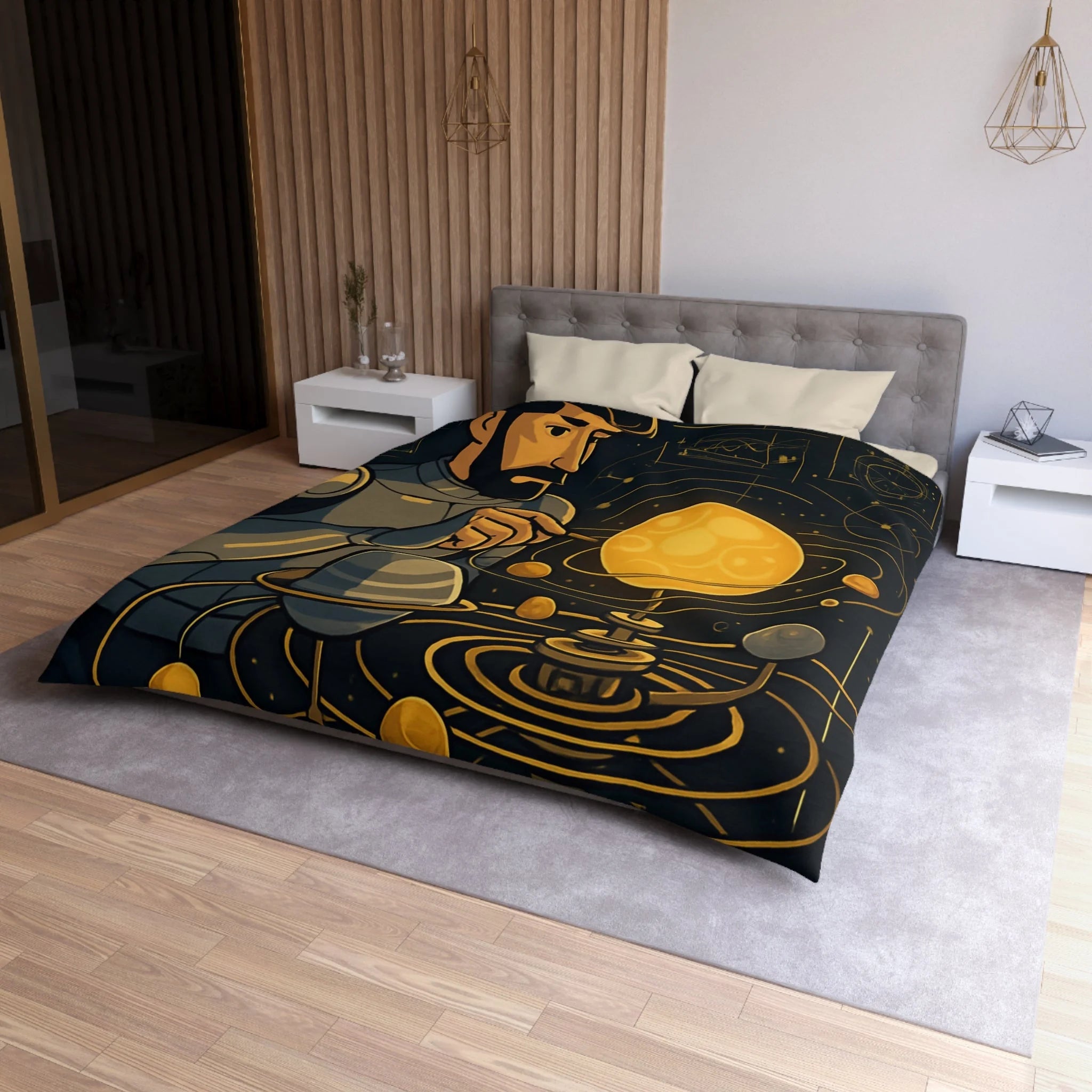 Housse de Couette Microfibre Illustration Unique Design Moderne Décoration Intérieure Raffinée