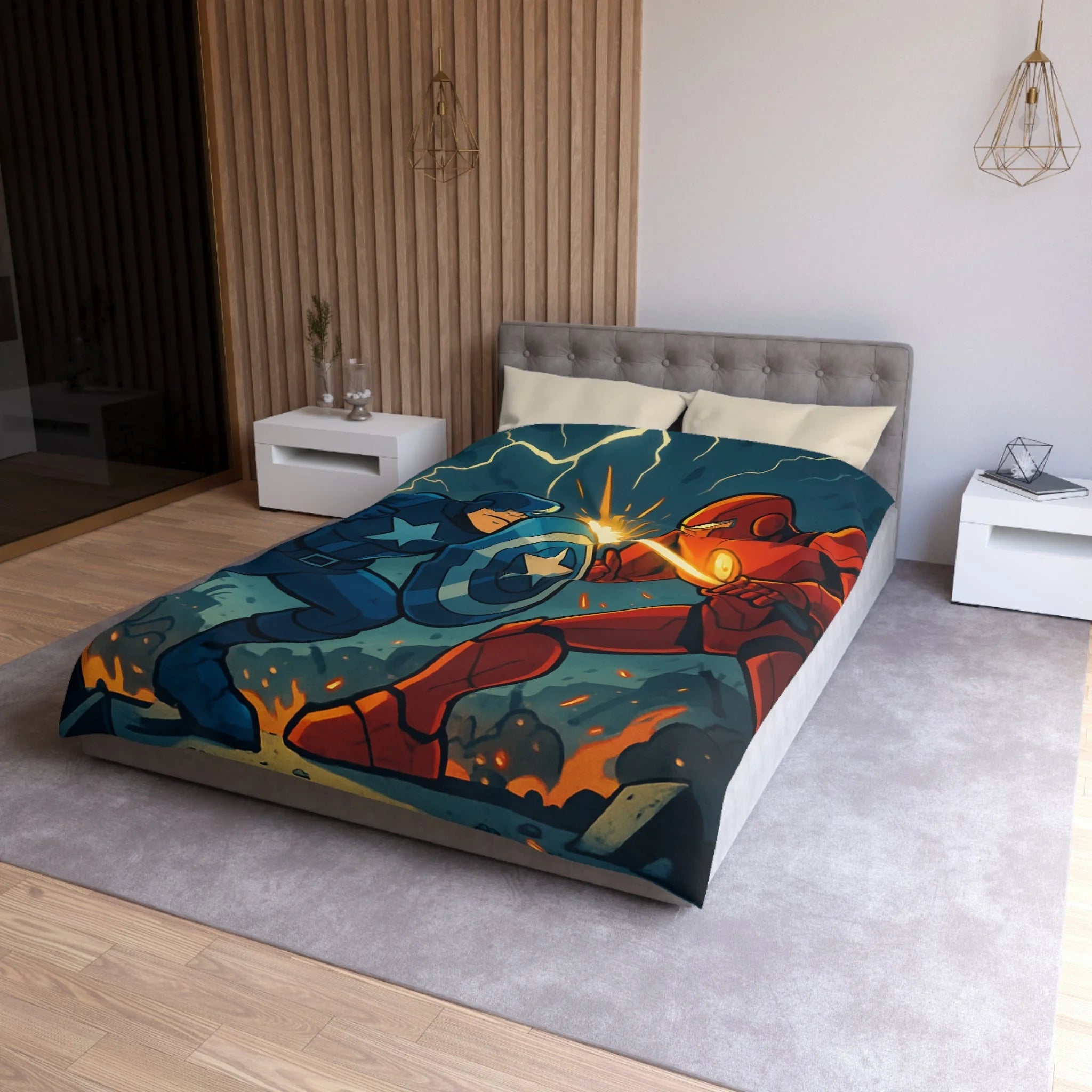 Housse de Couette Microfibre Design Artistique Moderne Décoration Chambre Confort Premium