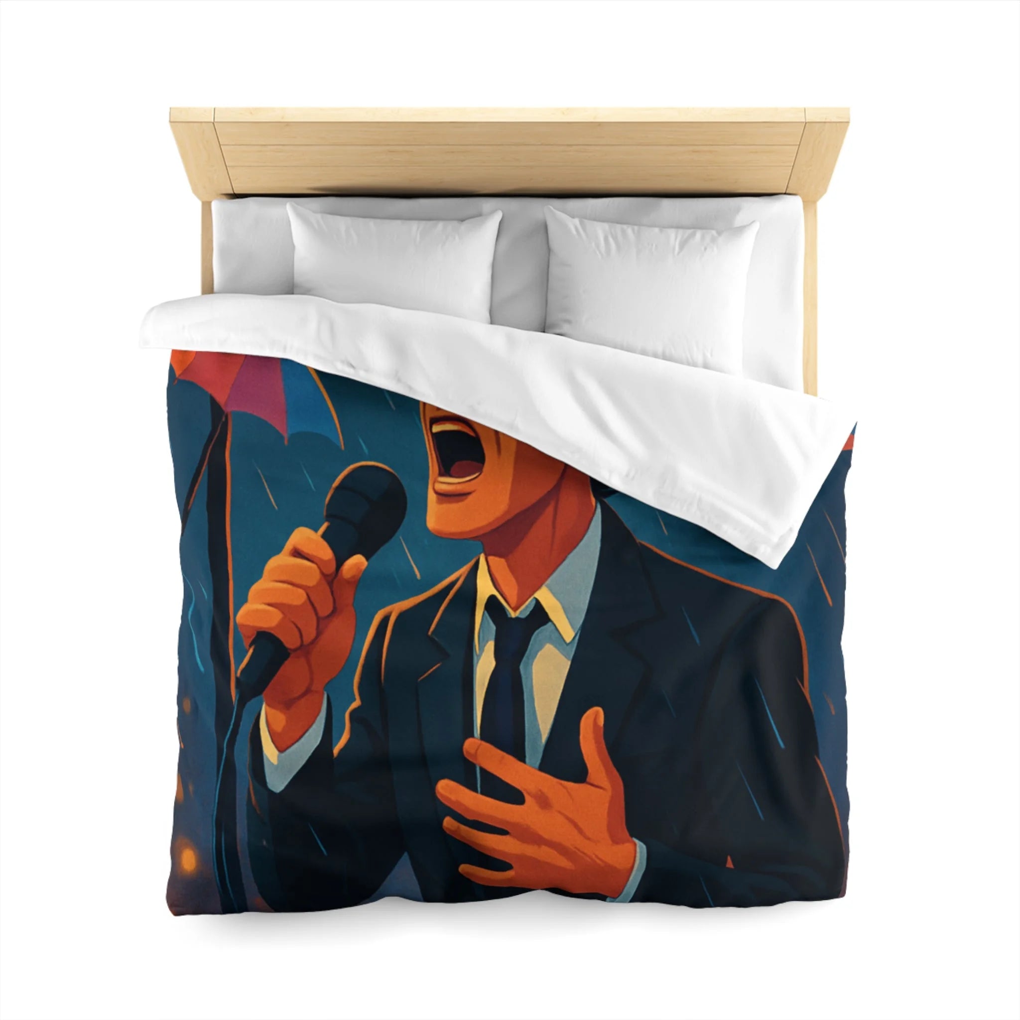 Housse de Couette Microfibre Illustration Unique Design Moderne Décoration Intérieure Raffinée