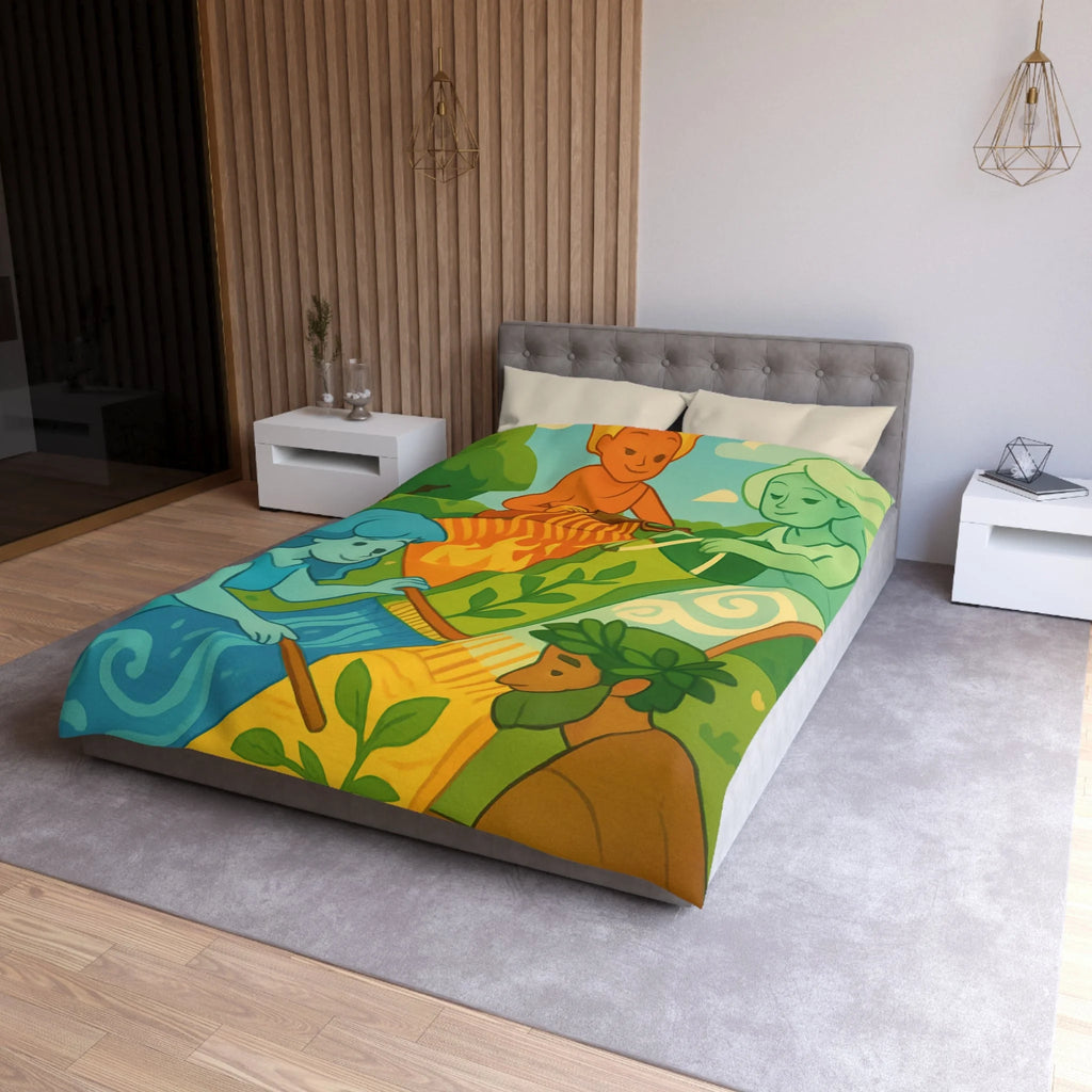 Housse de Couette Microfibre Design Artistique Moderne Décoration Chambre Confort Premium