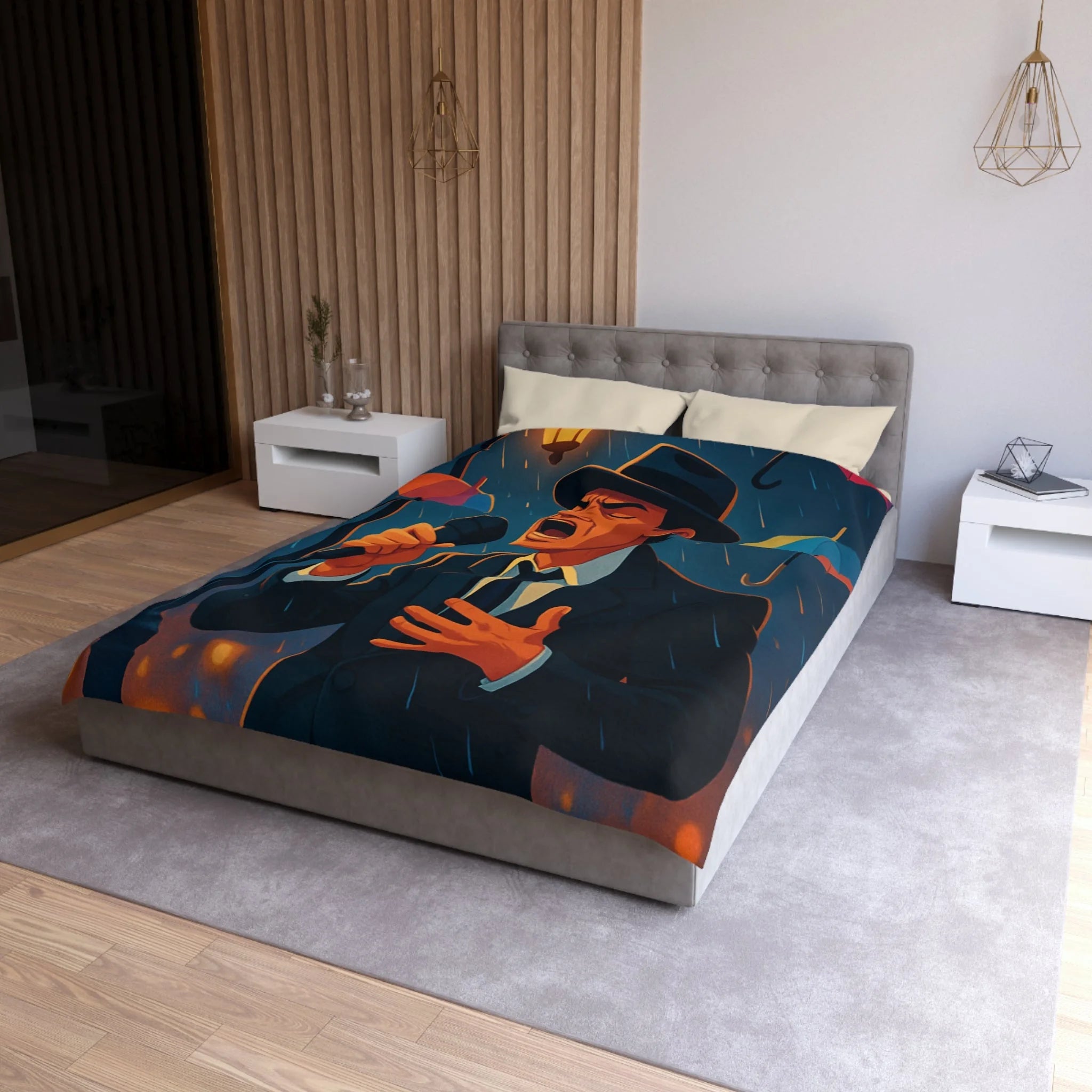 Housse de Couette Microfibre Illustration Unique Design Moderne Décoration Intérieure Raffinée