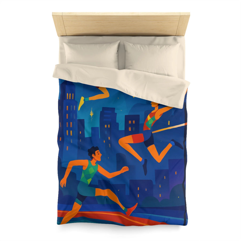 Housse de Couette Sportive avec Sauts et Course en Ville en Couleurs Vives