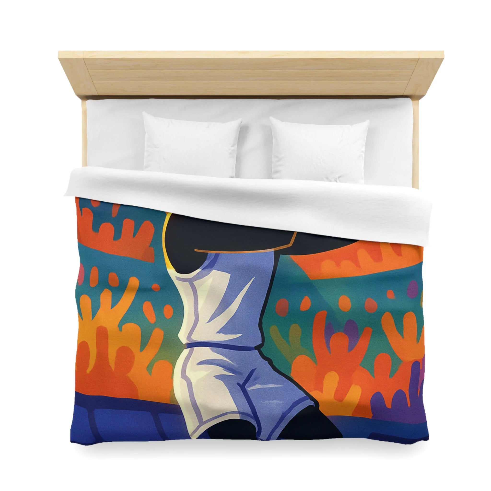 Housse de Couette Microfibre Illustration Unique Design Moderne Décoration Intérieure Raffinée
