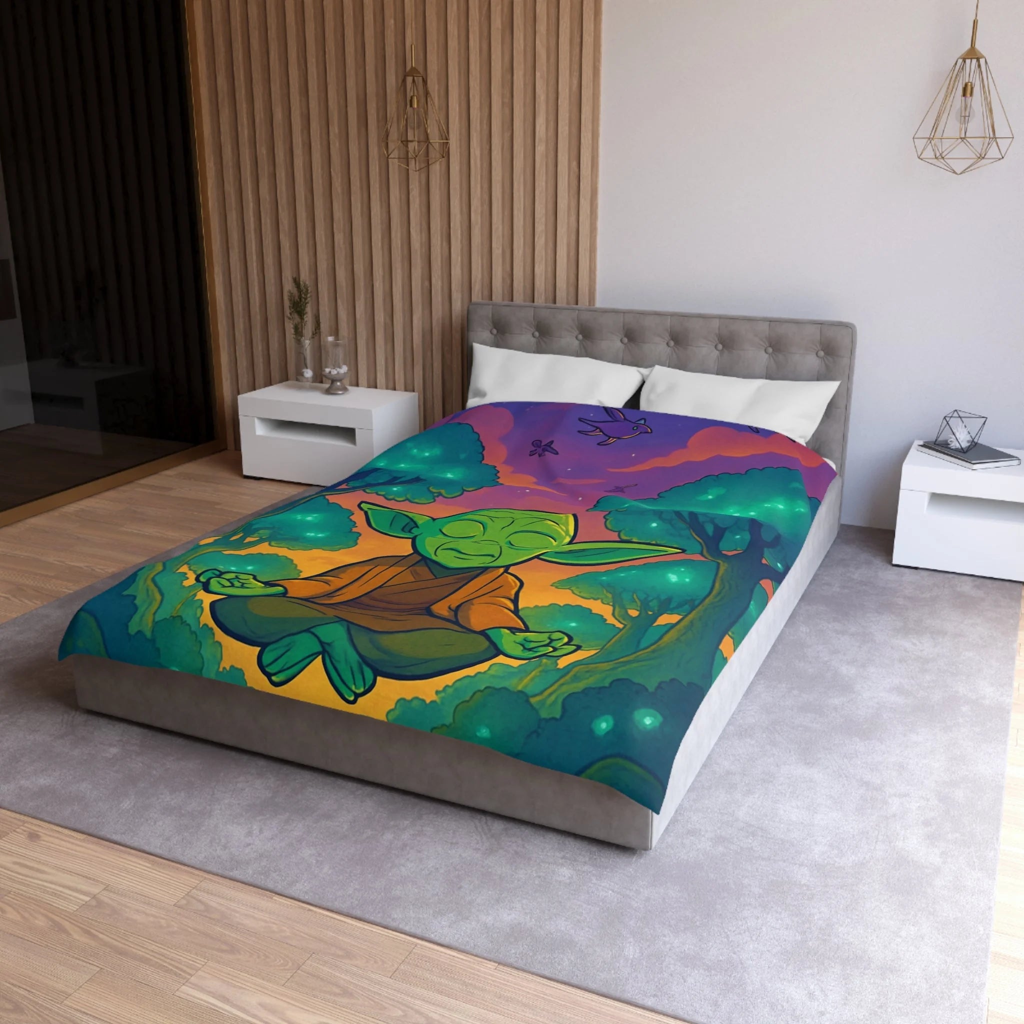 Housse de Couette Microfibre Motif Créatif Original Style Contemporain Chambre Élégante