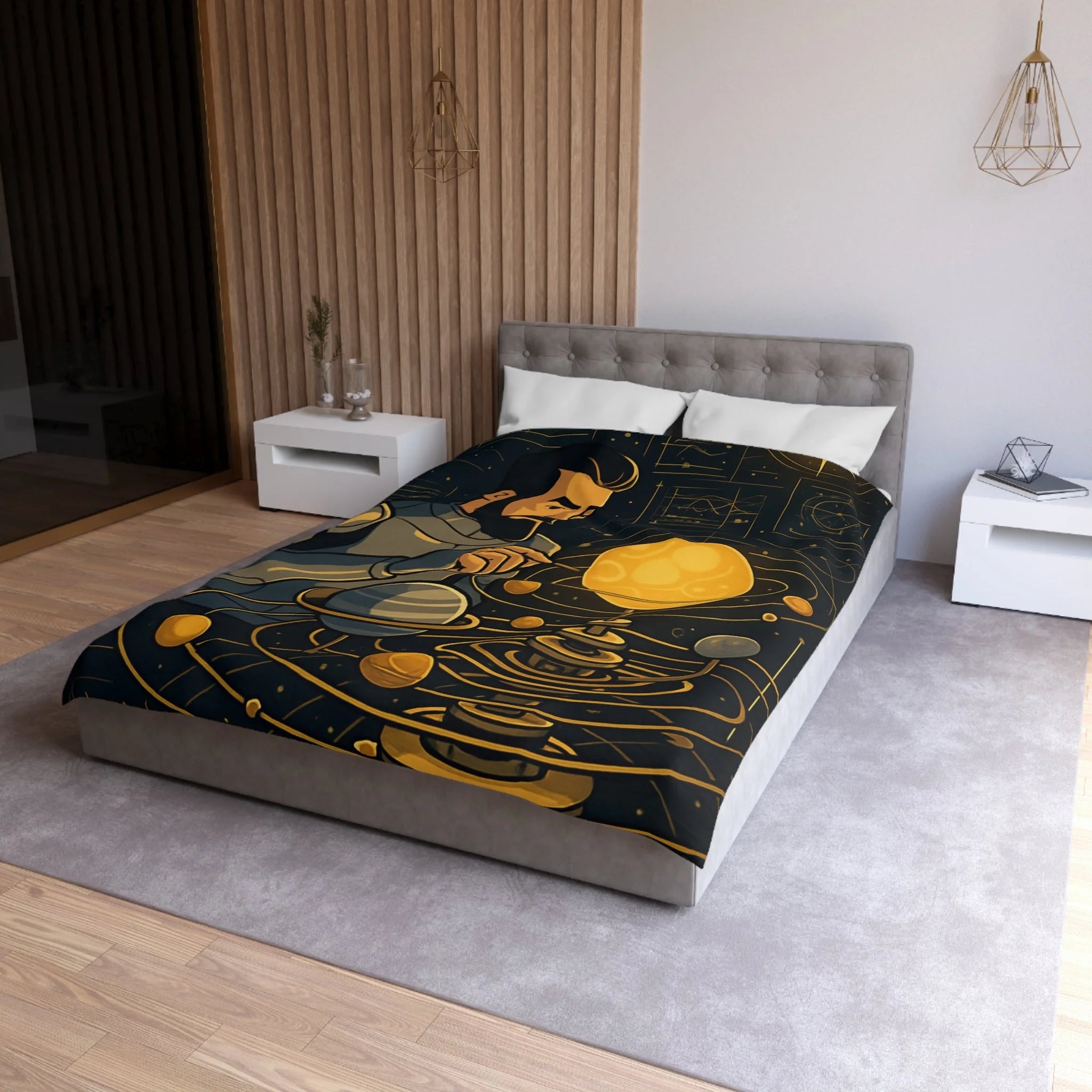 Housse de Couette Microfibre Illustration Unique Design Moderne Décoration Intérieure Raffinée