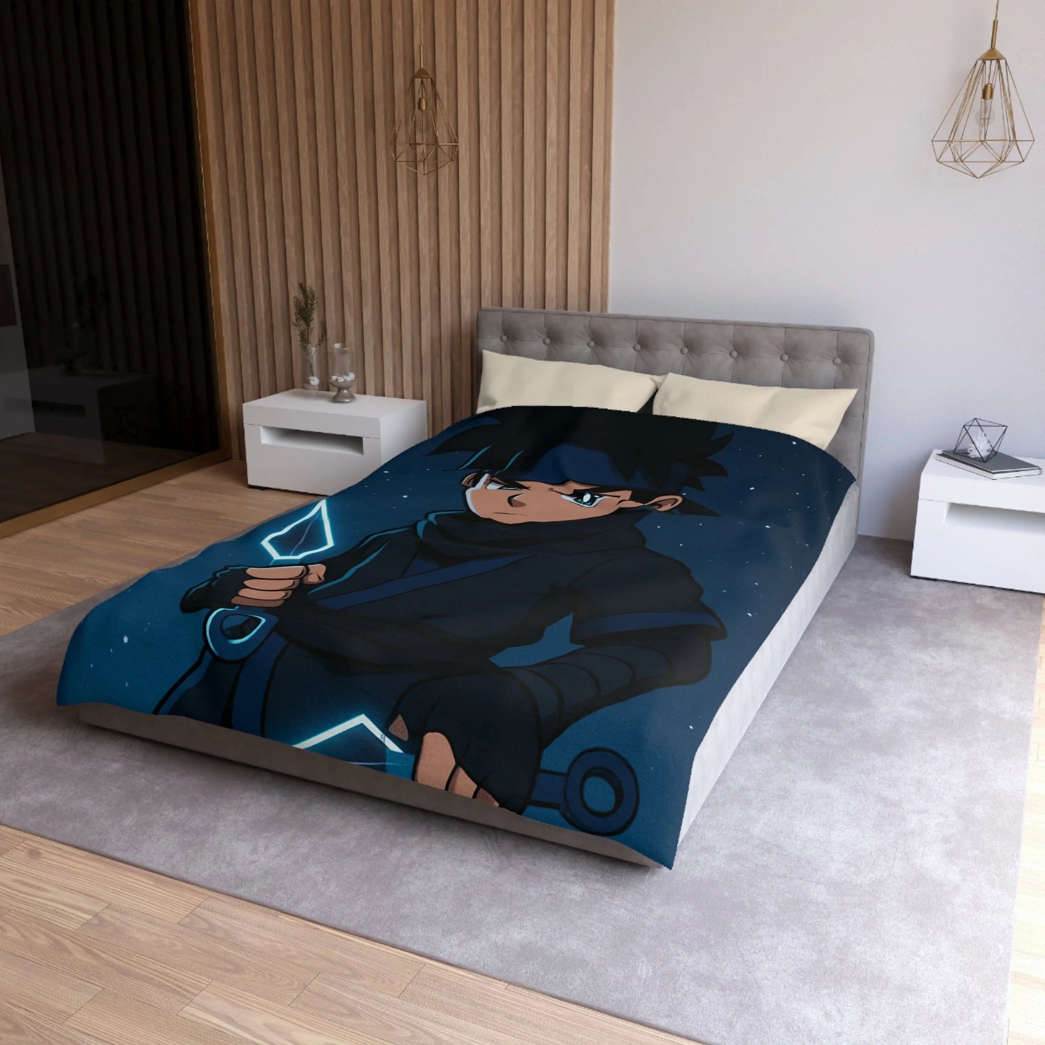 Housse de Couette Microfibre Illustration Unique Design Moderne Décoration Intérieure Raffinée