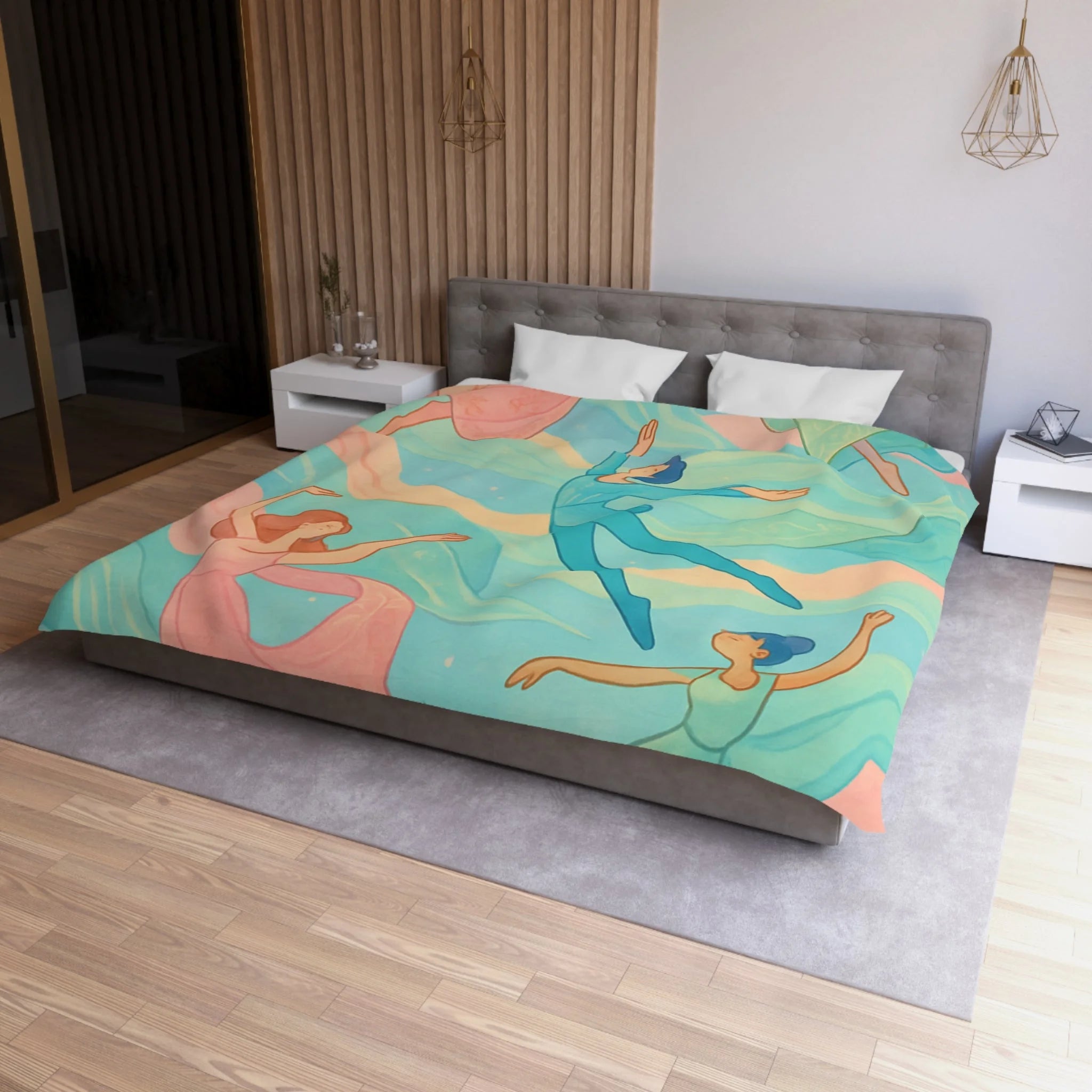 Housse de Couette Microfibre Illustration Unique Design Moderne Décoration Intérieure Raffinée