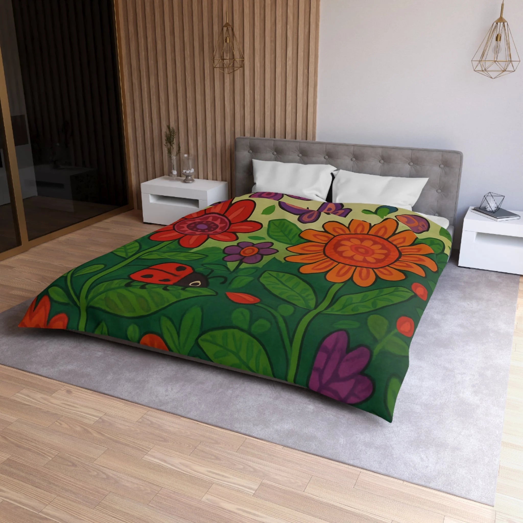 Housse de Couette Microfibre Design Artistique Moderne Décoration Chambre Confort Premium