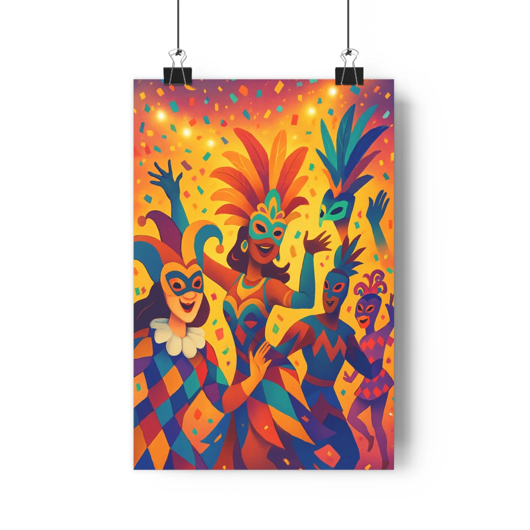 Poster décoratif cartoon bleu orange violet joyeux salon chambre intérieur dynamique vibrant ambiance festive