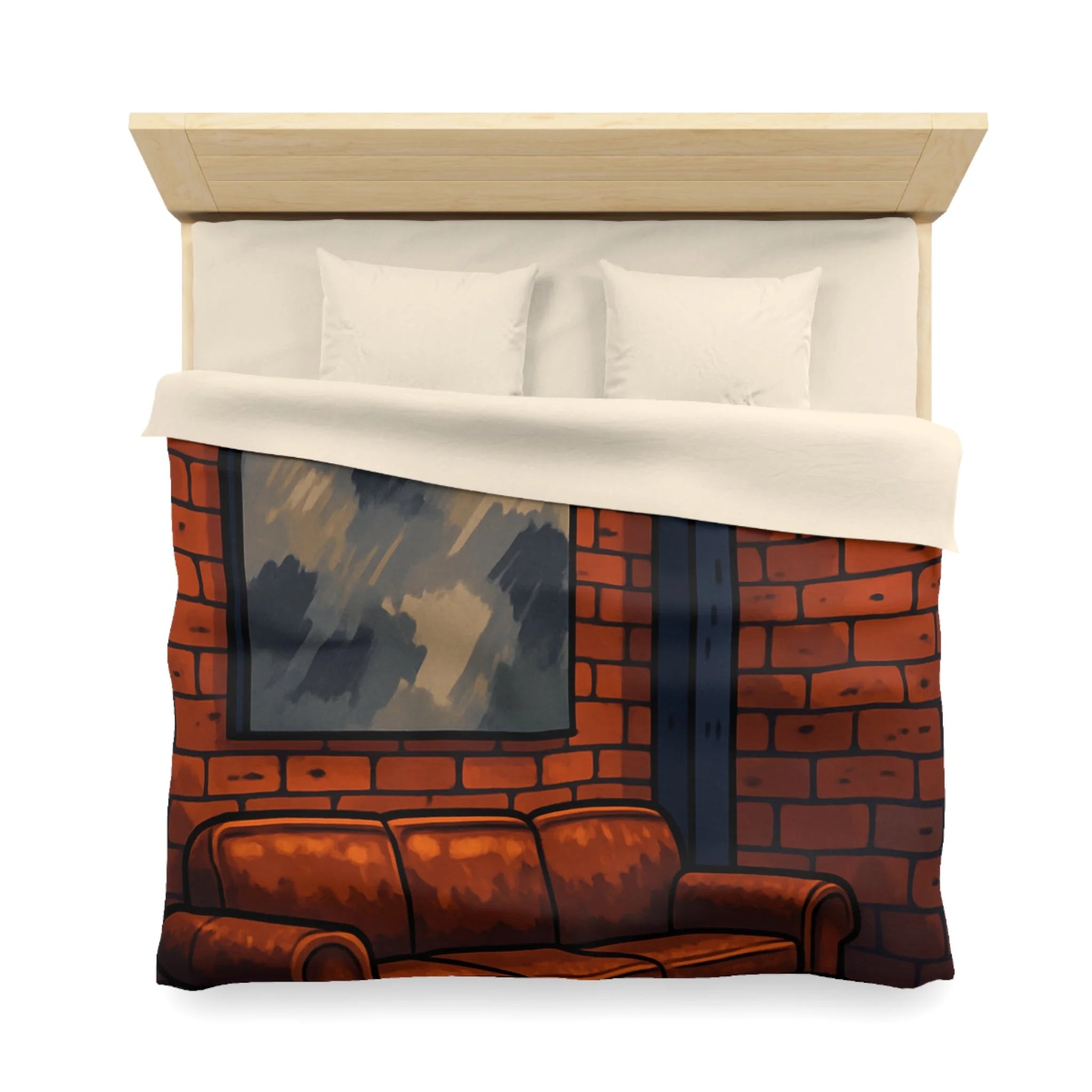 Housse de Couette Microfibre Illustration Unique Design Moderne Décoration Intérieure Raffinée