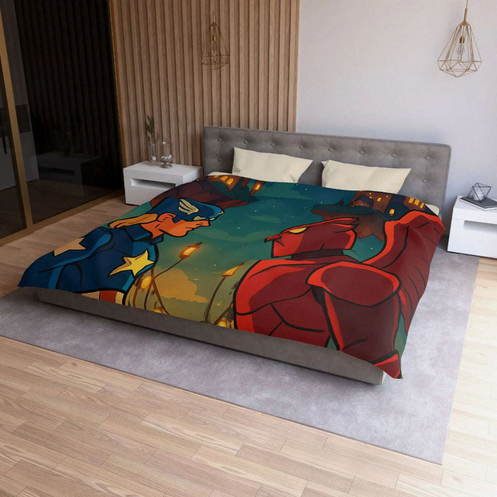 Housse de Couette Microfibre Design Artistique Moderne Décoration Chambre Confort Premium