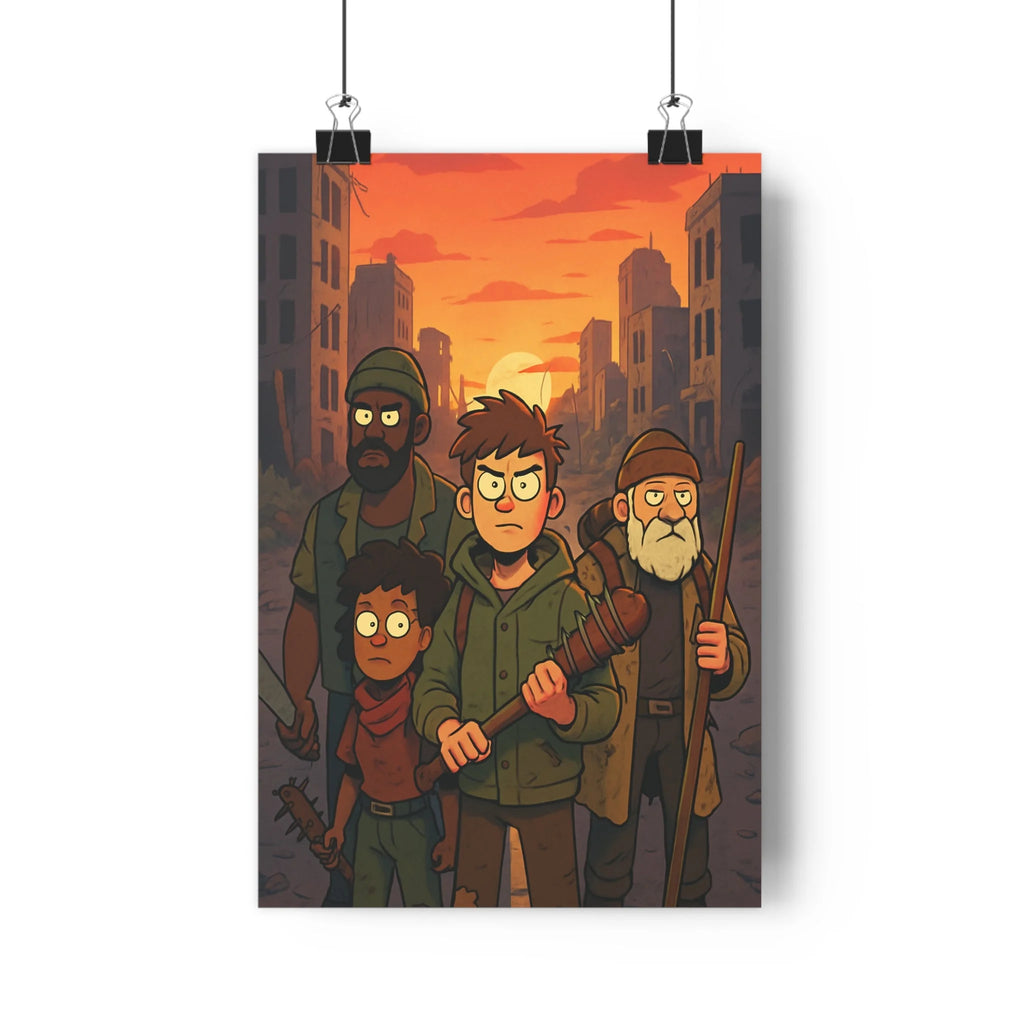 Poster décoratif dessin animé orange brun aventure dramatique salon chambre créatif intense unique personnages