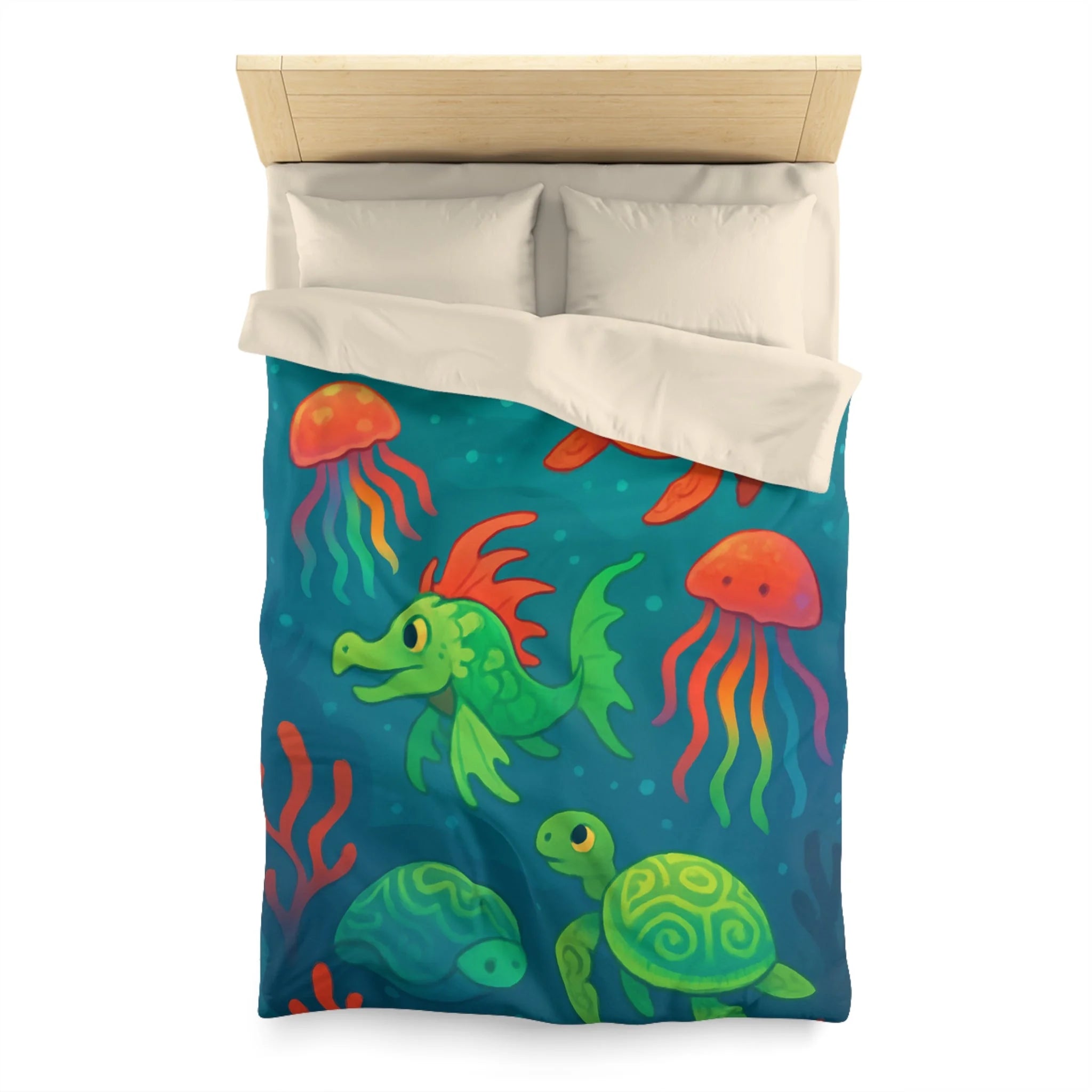 Housse de Couette Microfibre Illustration Unique Design Moderne Décoration Intérieure Raffinée