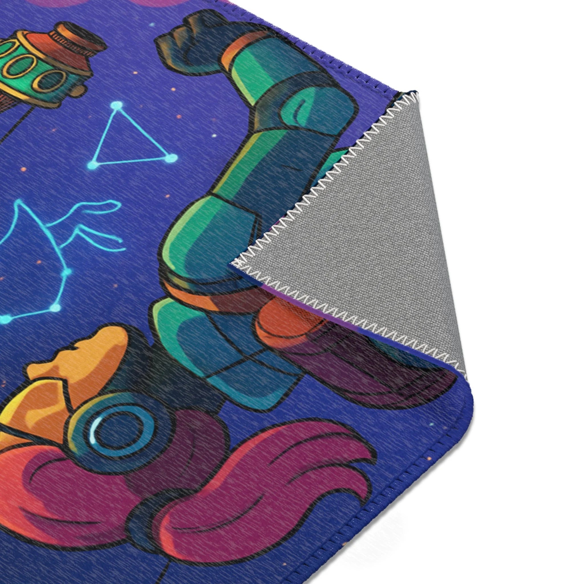 Tapis Constellation Thématique Pour Décor Cosmique Avec Éléments Astronomiques Colorés et Dynamiques