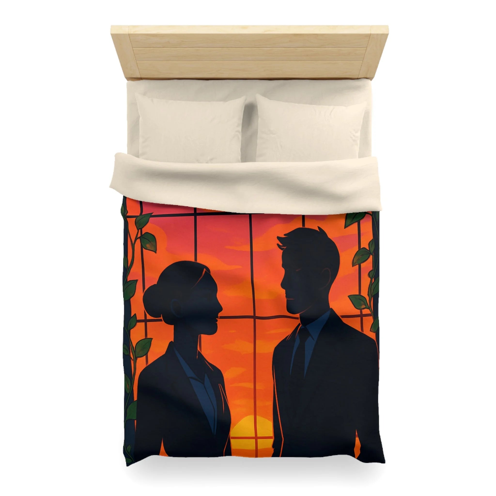 Housse de Couette Microfibre Design Artistique Moderne Décoration Chambre Confort Premium