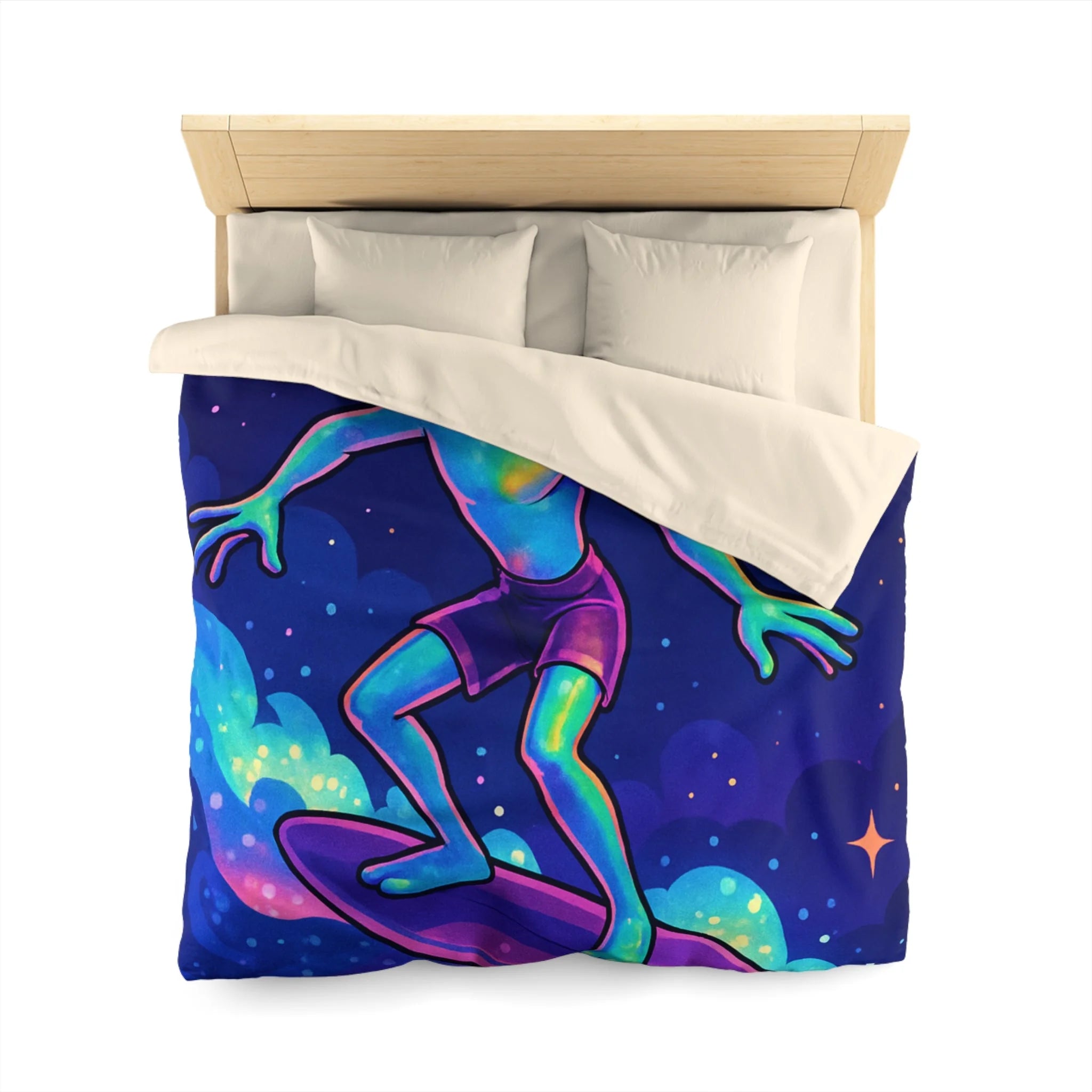 Housse de Couette Microfibre Design Artistique Moderne Décoration Chambre Confort Premium