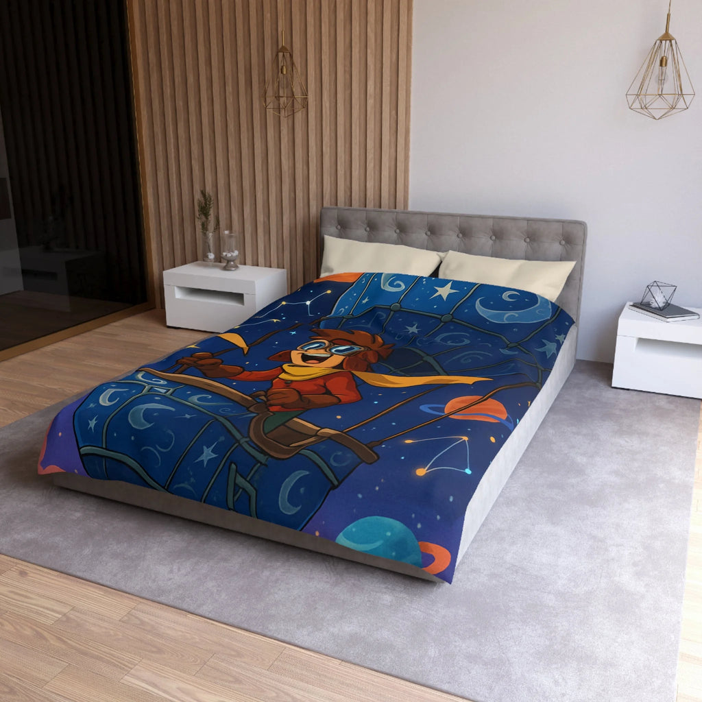 Housse de couette rêve étoilé avec montgolfière magique pour chambre d'enfant
